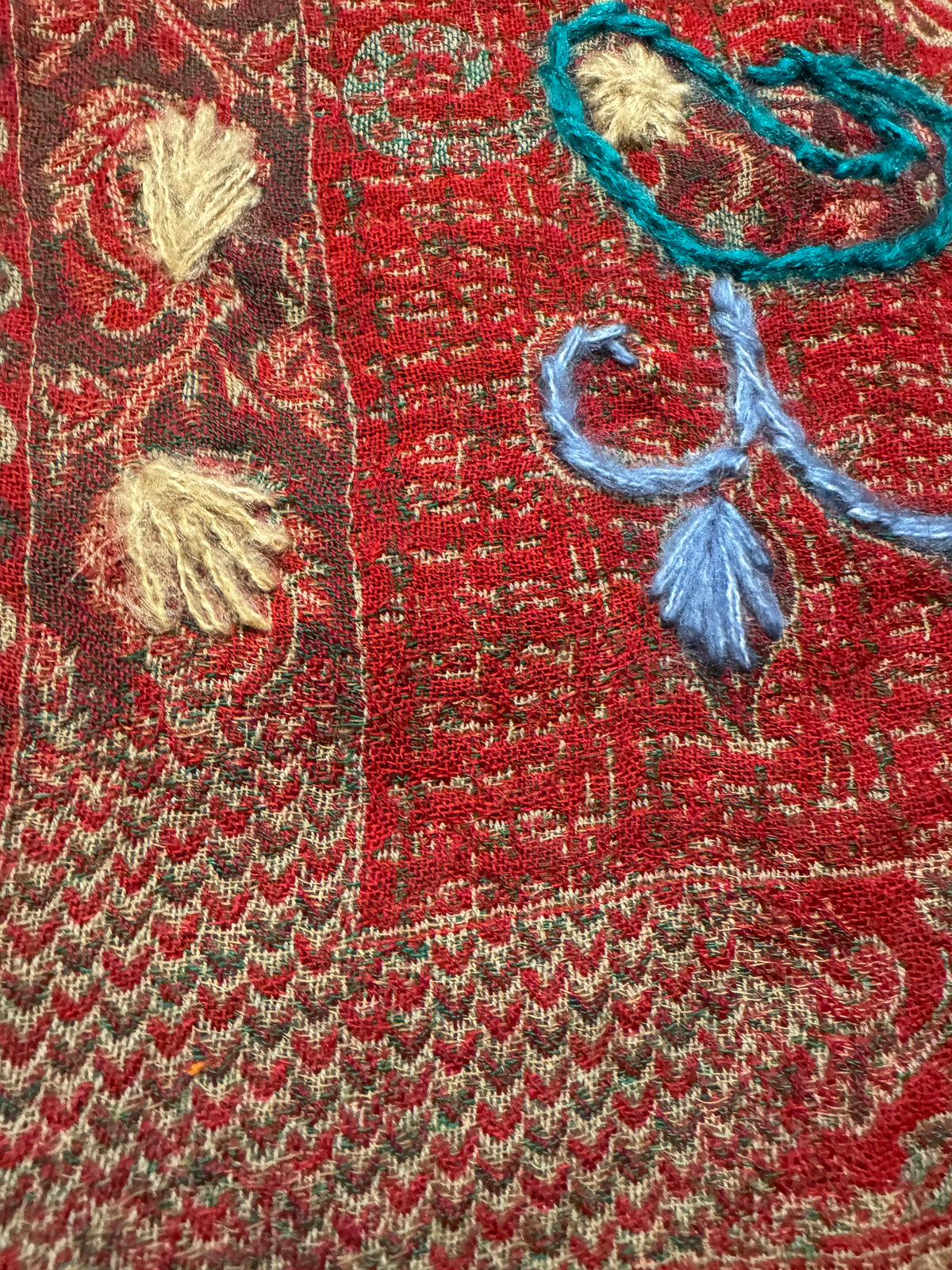 Rising Phoenix Embroidered Pure Wool Shawl
