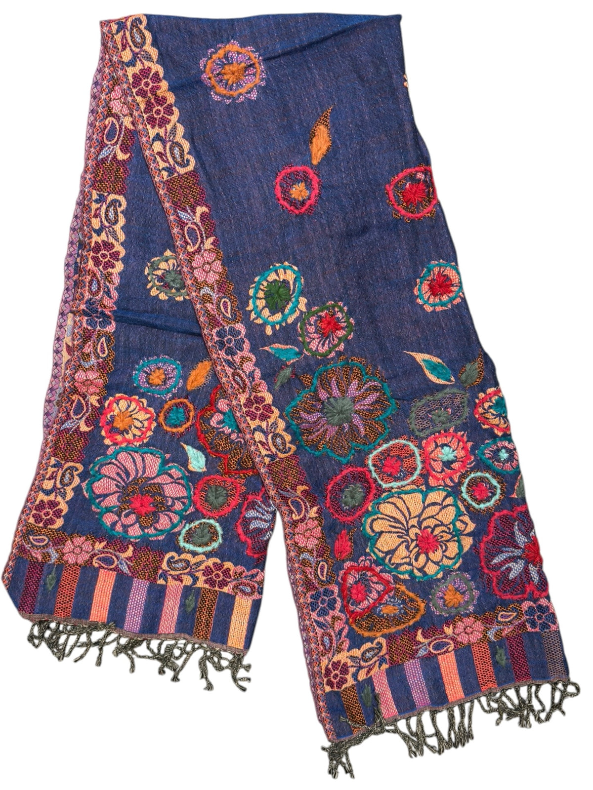Wanderlust Embroidered Pure Wool Shawl