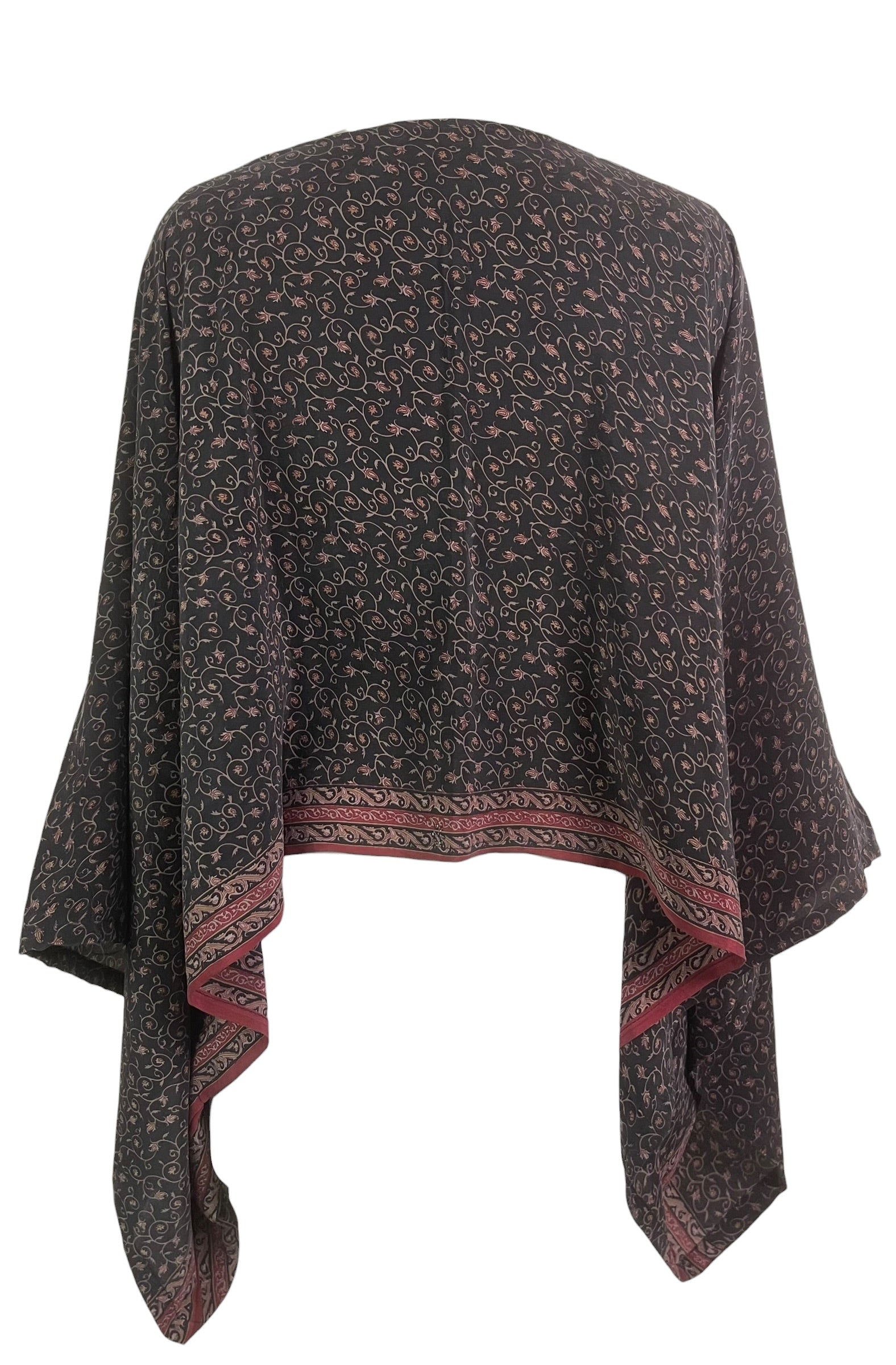 PRC9091 Avatar Pure Silk Kimono-Sleeved Top