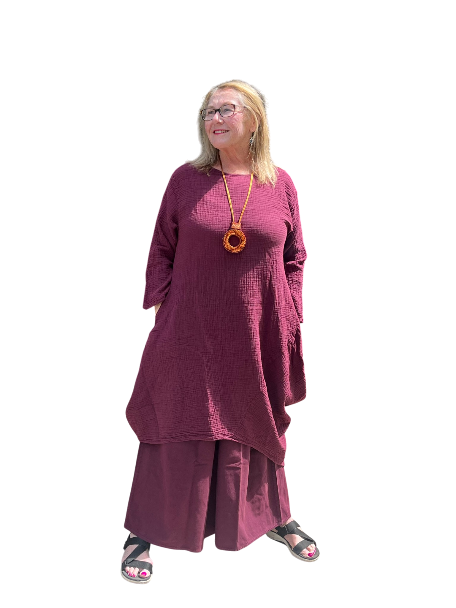 Purple Cotton Palazzo Pants