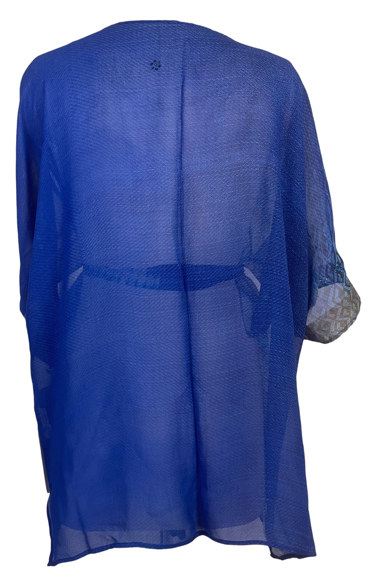 Releases Sunday at 8pm EST PRG9106 Sheer Wabi Sabi Pure Silk Kimono-Sleeved Jacket with Belt