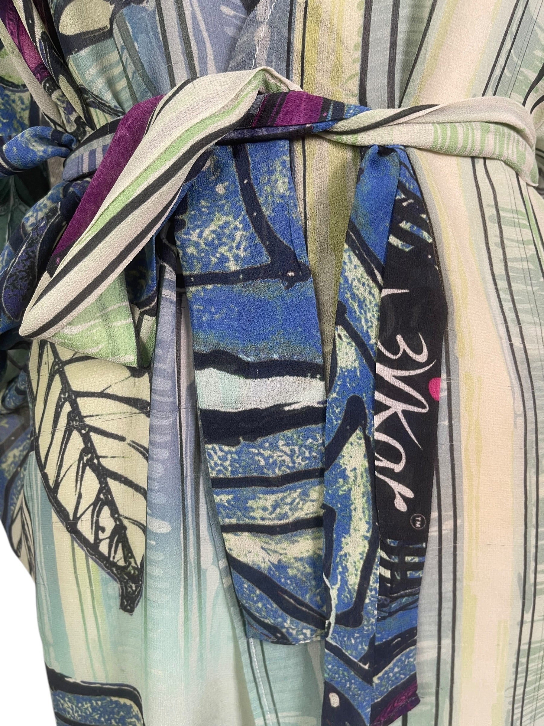Releases Sunday at 8pm EST PRG9110 Sheer Wabi Sabi Pure Silk Kimono-Sleeved Jacket with Belt