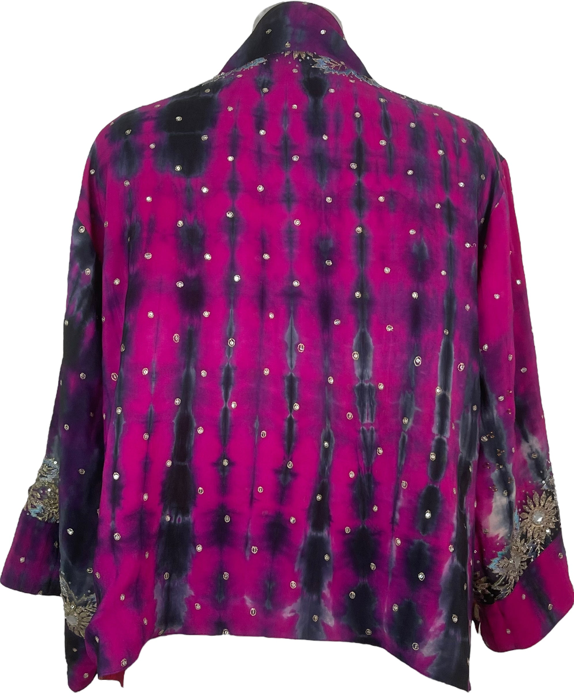 PREVIEW PRC8364 Avatar Reversible Pure Silk Jiva Jacket with Slits by DECEMBER2025 – Handmade ethical Jiva Jacket from sariKNOTsari using upcycled silk. Designed in Canada for travel and slow fashion, loved from Toronto to LA to Sydney.