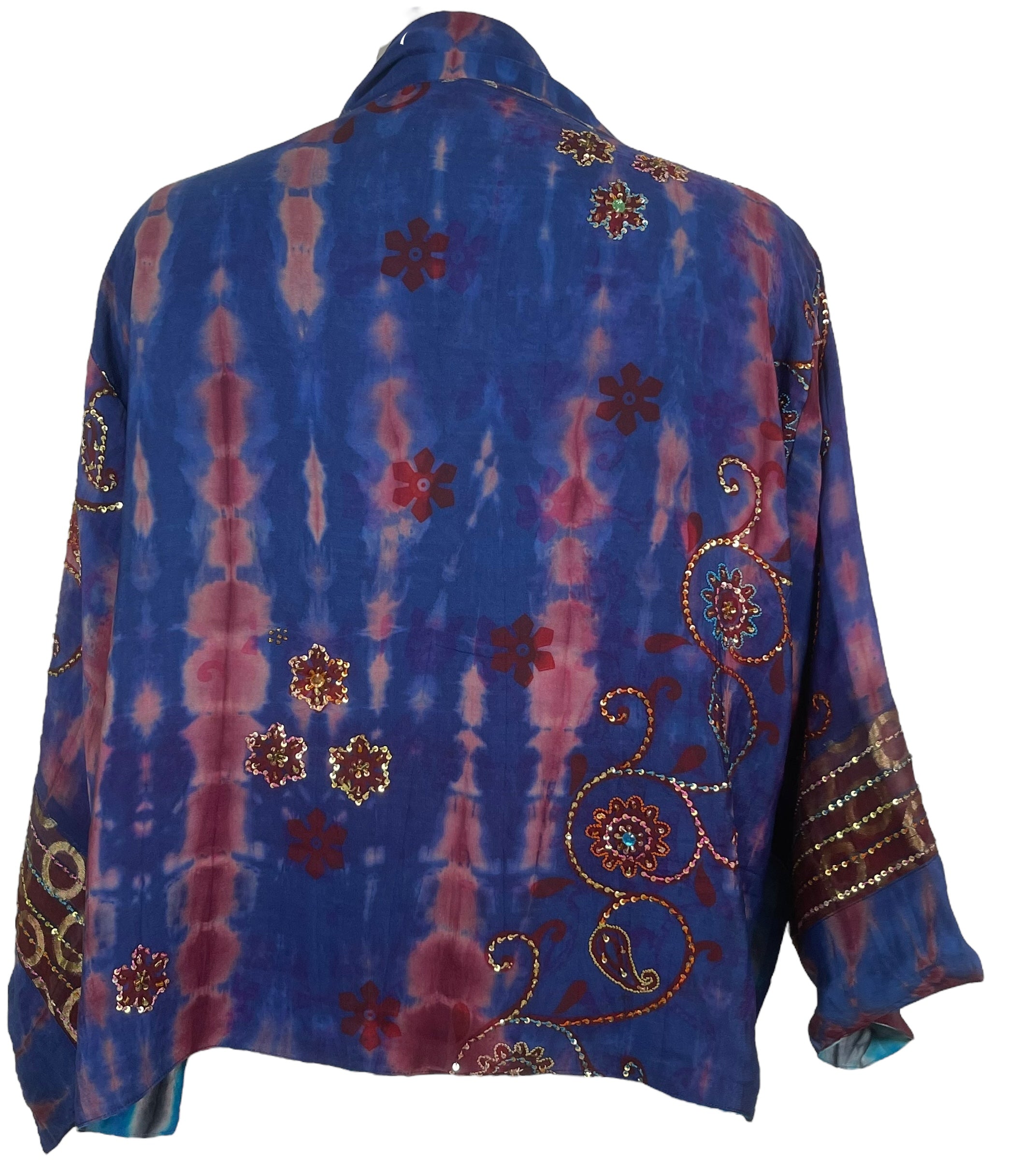 PREVIEW PRC8382 Avatar Reversible Pure Silk Jiva Jacket with Slits by DECEMBER2025 – Handmade ethical Jiva Jacket from sariKNOTsari using upcycled silk. Designed in Canada for travel and slow fashion, loved from Toronto to LA to Sydney.