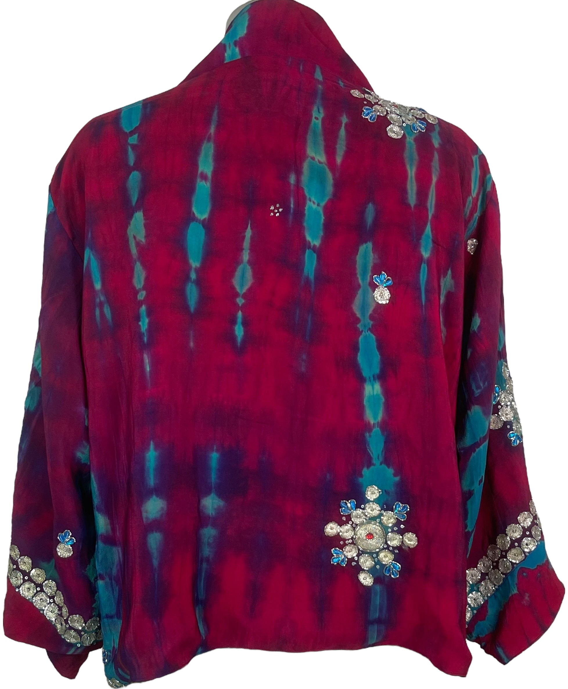 PREVIEW PRC8377 Avatar Reversible Pure Silk Jiva Jacket with Slits by DECEMBER2025 – Handmade ethical Jiva Jacket from sariKNOTsari using upcycled silk. Designed in Canada for travel and slow fashion, loved from Toronto to LA to Sydney.