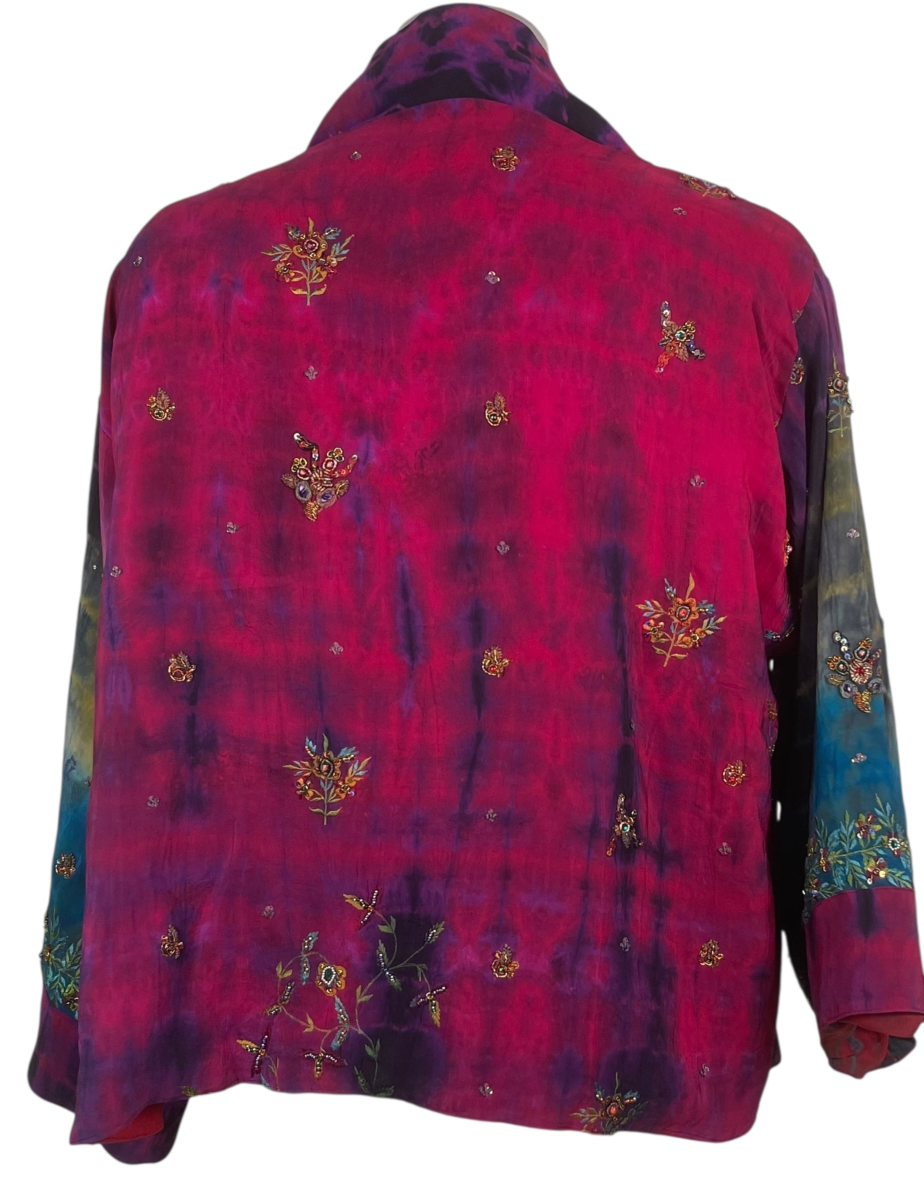 PREVIEW PRC8372 Avatar Reversible Pure Silk Jiva Jacket with Slits by DECEMBER2025 – Handmade ethical Jiva Jacket from sariKNOTsari using upcycled silk. Designed in Canada for travel and slow fashion, loved from Toronto to LA to Sydney.