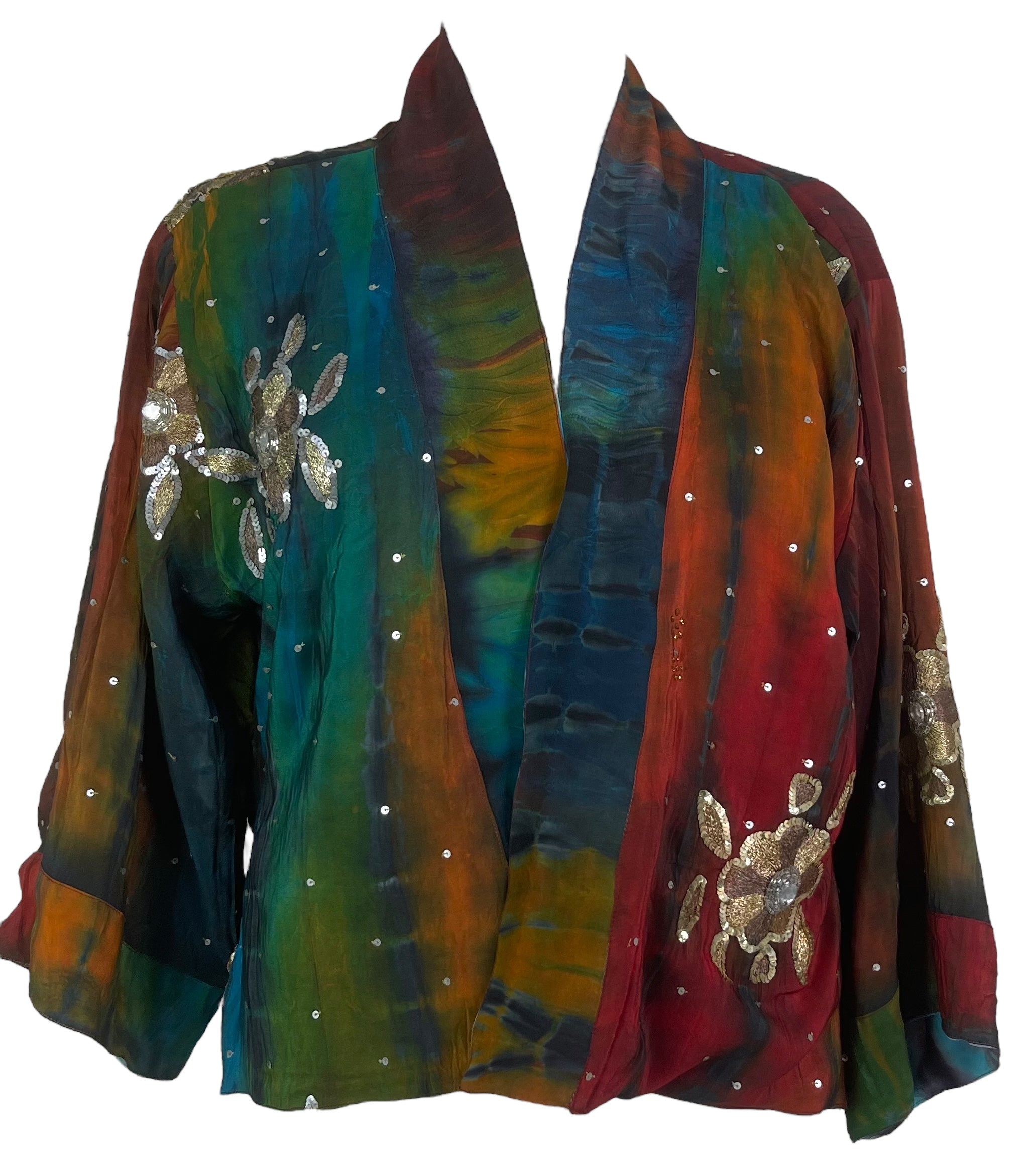 PREVIEW PRC8363 Avatar Reversible Pure Silk Jiva Jacket with Slits by DECEMBER2025 – Handmade ethical Jiva Jacket from sariKNOTsari using upcycled silk. Designed in Canada for travel and slow fashion, loved from Toronto to LA to Sydney.