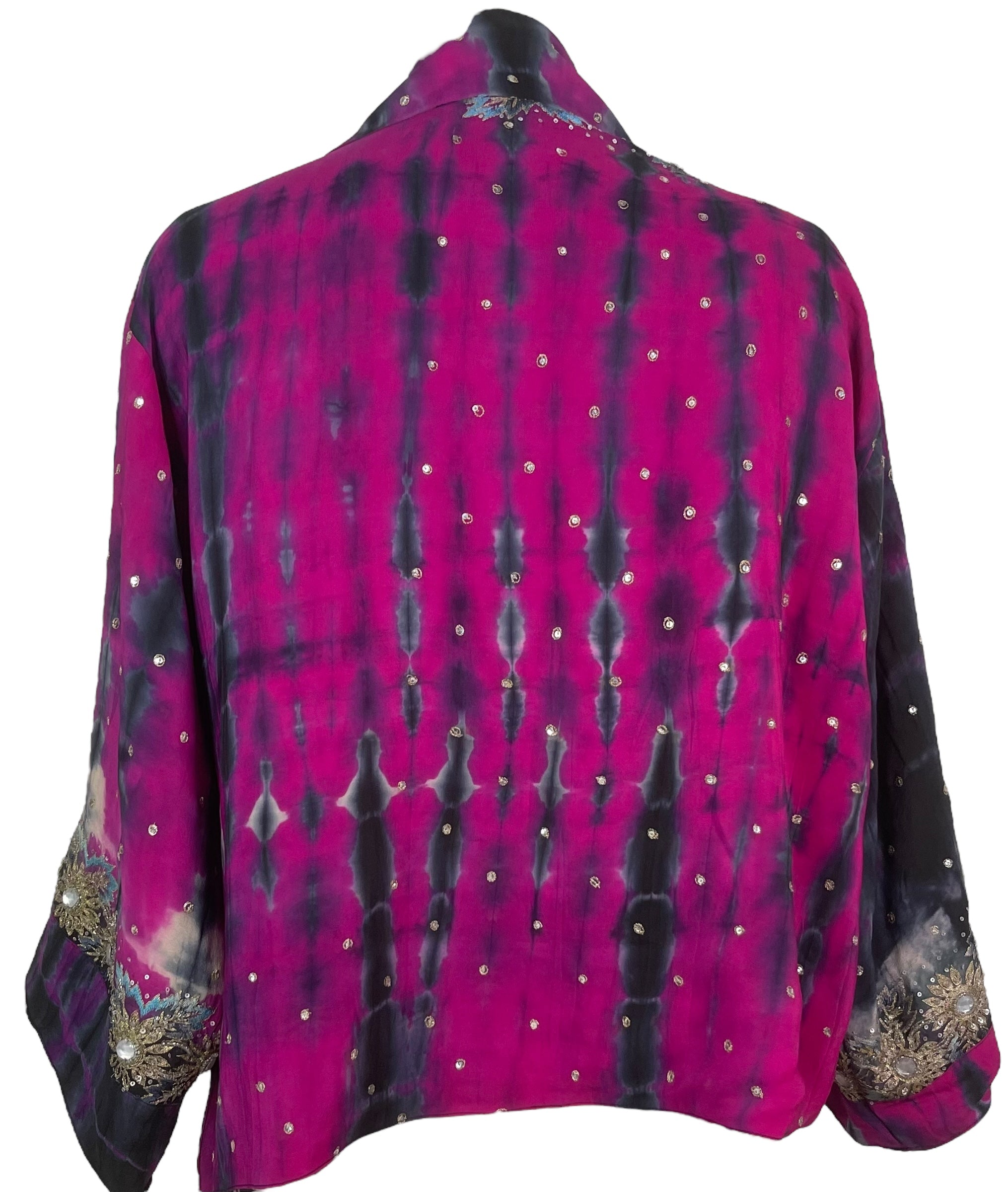 PREVIEW PRC8351 Avatar Reversible Pure Silk Jiva Jacket with Slits by DECEMBER2025 – Handmade ethical Jiva Jacket from sariKNOTsari using upcycled silk. Designed in Canada for travel and slow fashion, loved from Toronto to LA to Sydney.