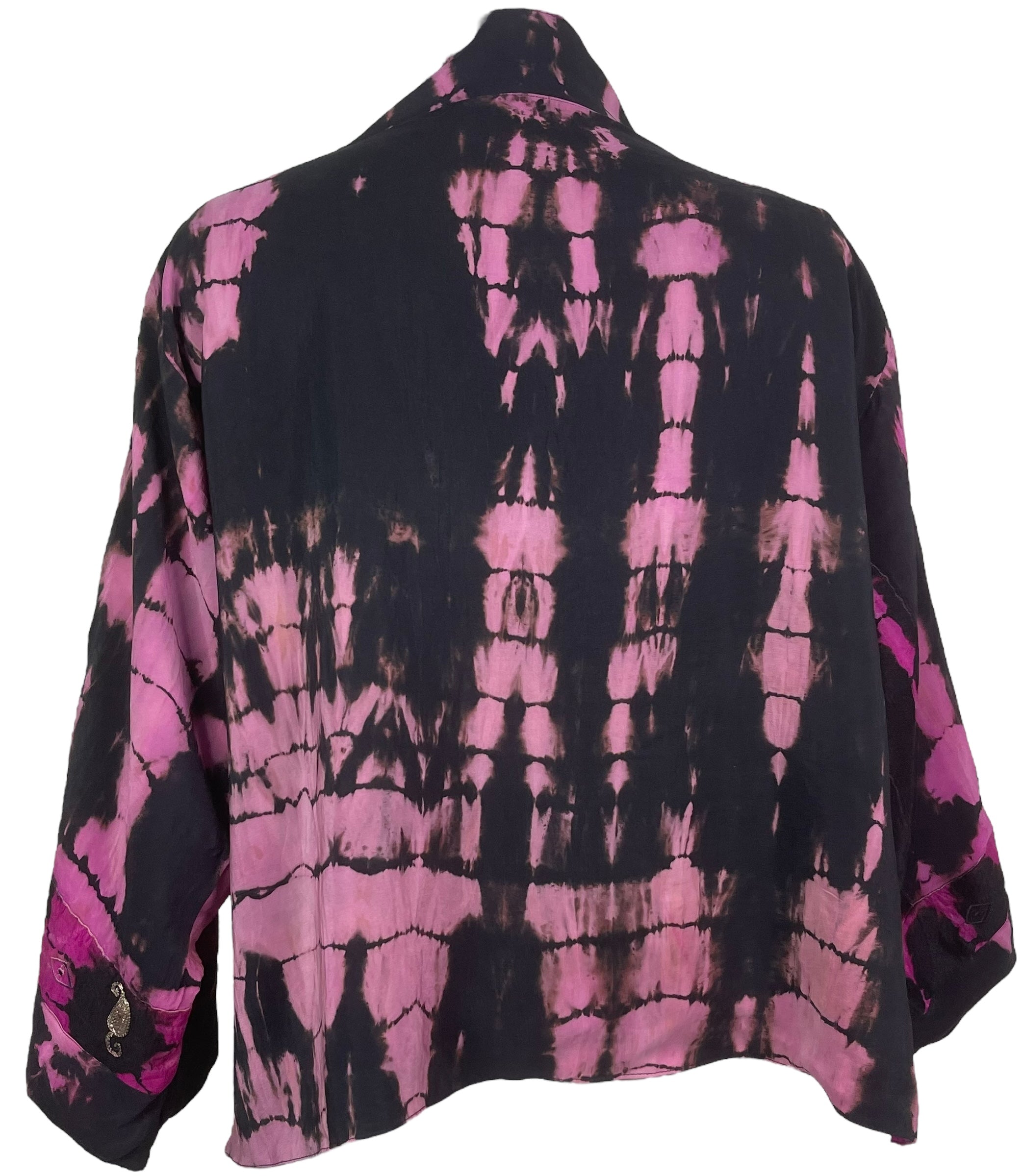 PREVIEW PRC8354 Avatar Reversible Pure Silk Jiva Jacket with Slits by DECEMBER2025 – Handmade ethical Jiva Jacket from sariKNOTsari using upcycled silk. Designed in Canada for travel and slow fashion, loved from Toronto to LA to Sydney.