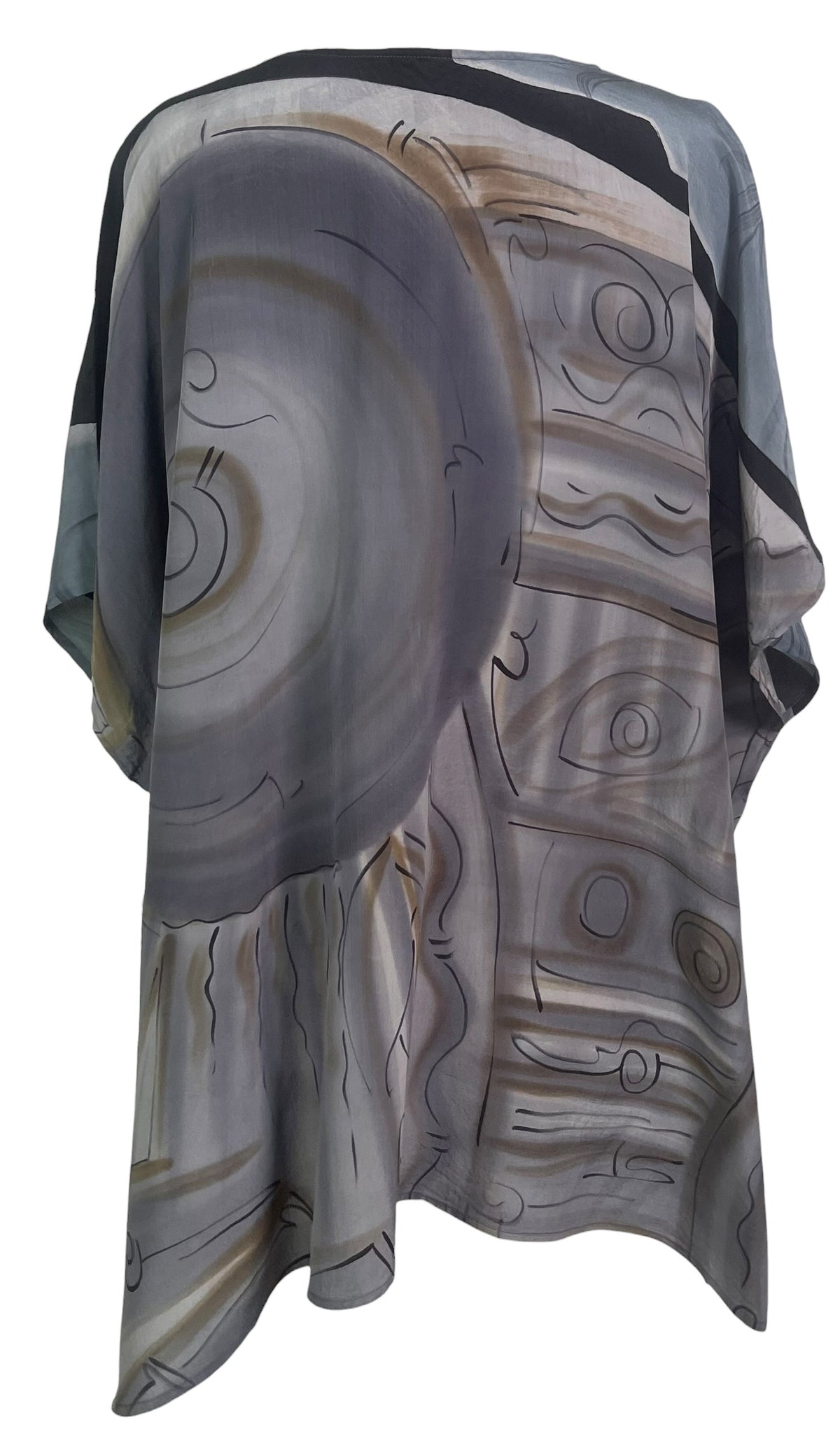 Releases Sunday at 8pm EST PRC8874 Wabi Sabi Pure Silk Short Kaftan Tunic With Slits