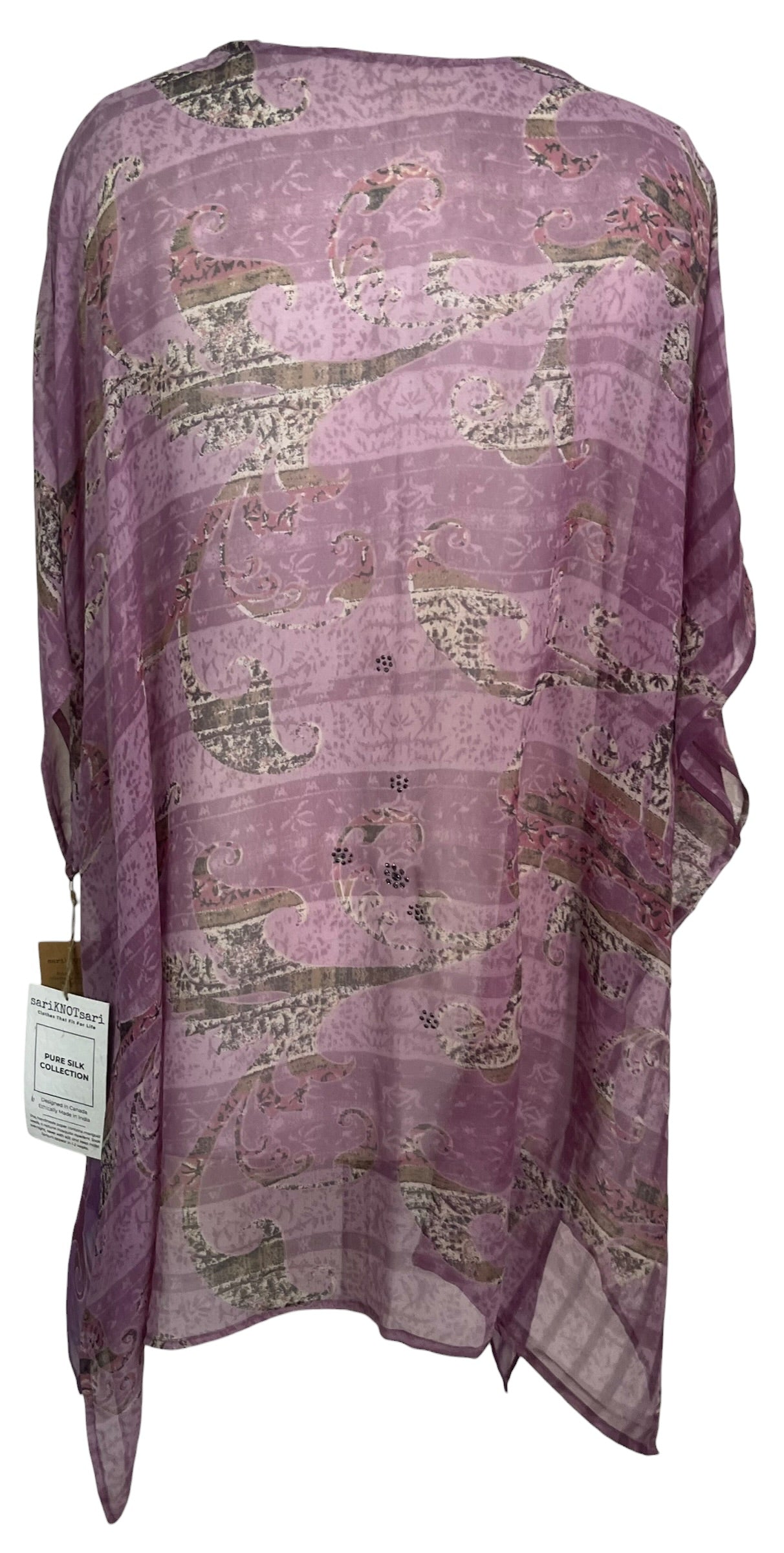 Releases Sunday at 8pm EST PRG8770 Sheer Wabi Sabi Pure Silk Short Kaftan Tunic With Slits