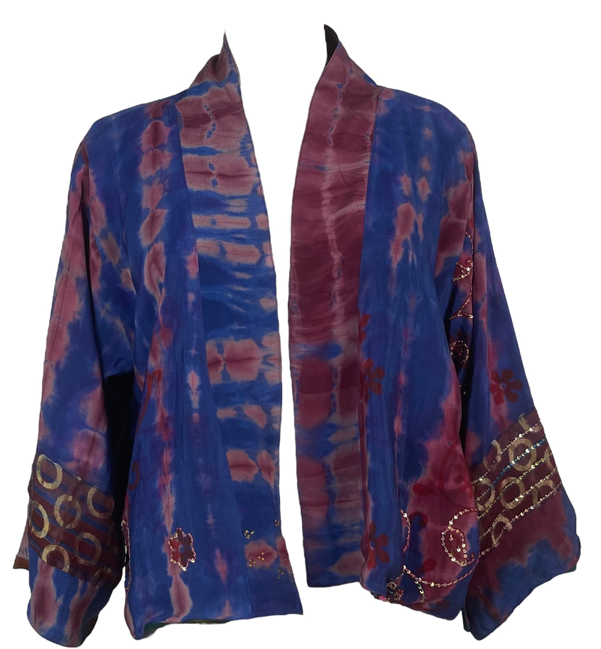 PREVIEW PRC8386 Avatar Reversible Pure Silk Jiva Jacket with Slits by DECEMBER2025 – Handmade ethical Jiva Jacket from sariKNOTsari using upcycled silk. Designed in Canada for travel and slow fashion, loved from Toronto to LA to Sydney.