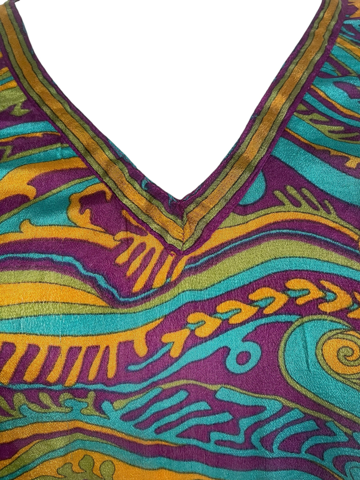 Releases Sunday at 8pm EST PRC8891 Wabi Sabi Pure Silk Short Kaftan Tunic With Slits