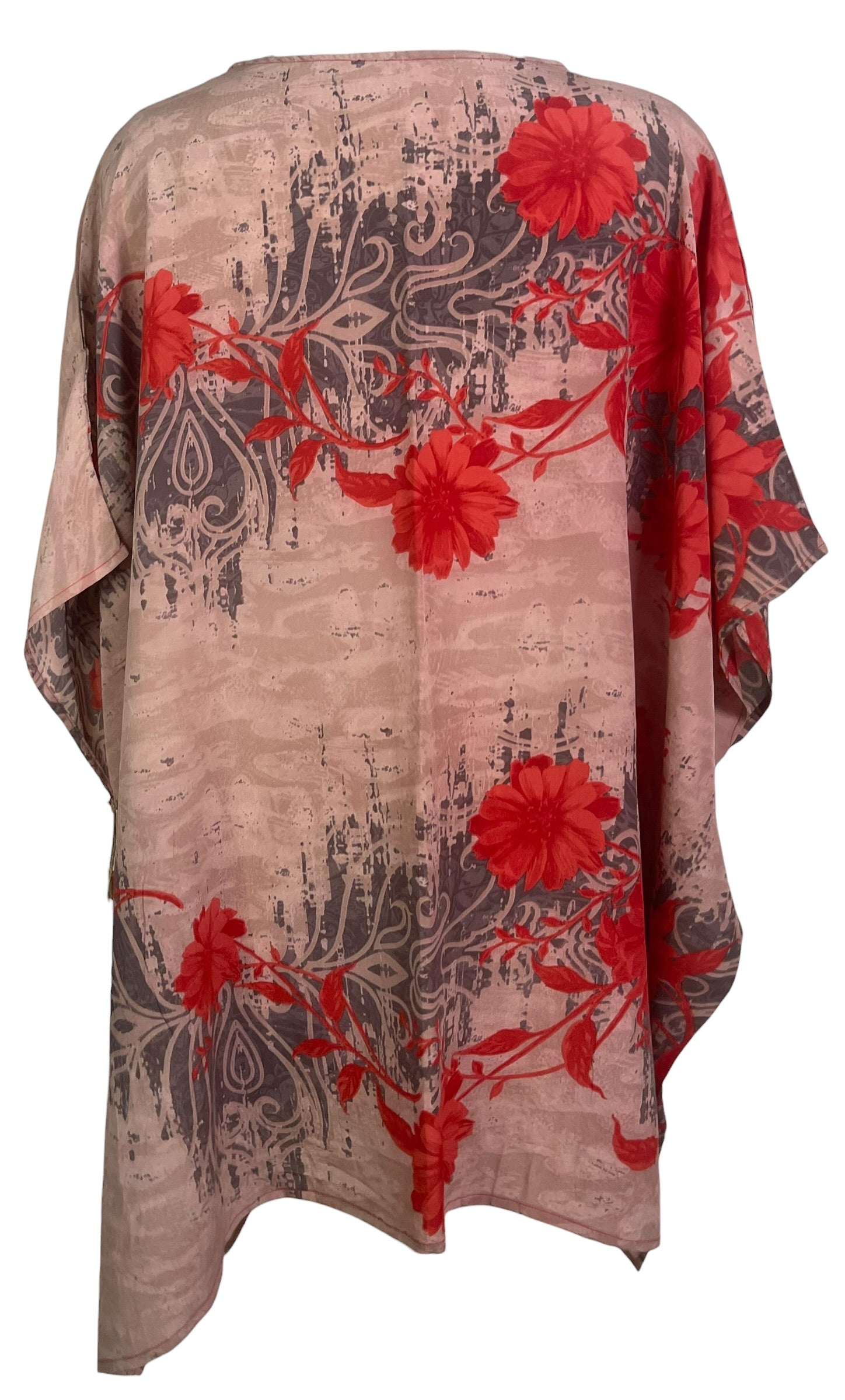 PRC8743 Wabi Sabi Pure Silk Short Kaftan Tunic With Slits