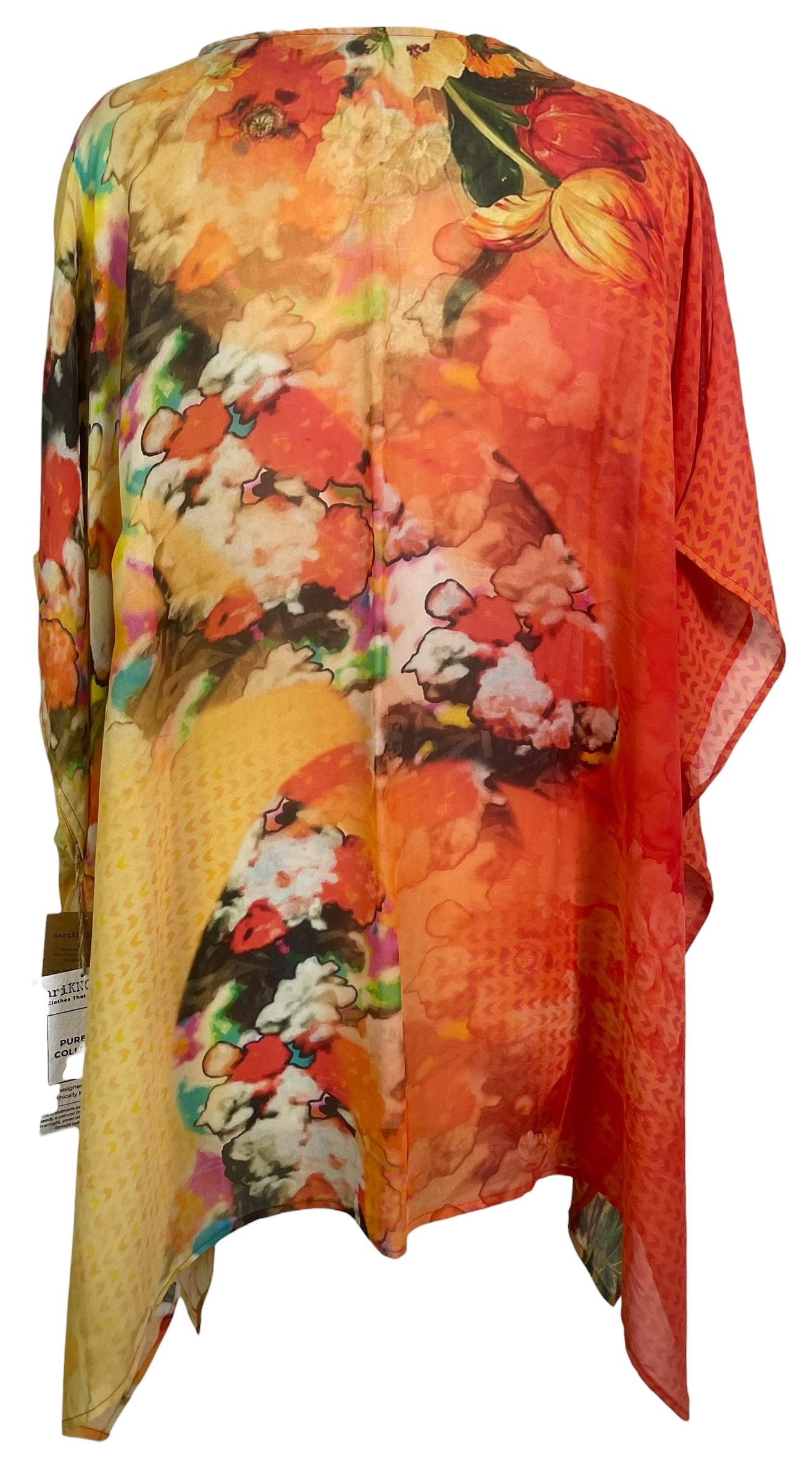Releases Sunday at 8pm EST PRG8762 Sheer Wabi Sabi Pure Silk Short Kaftan Tunic With Slits