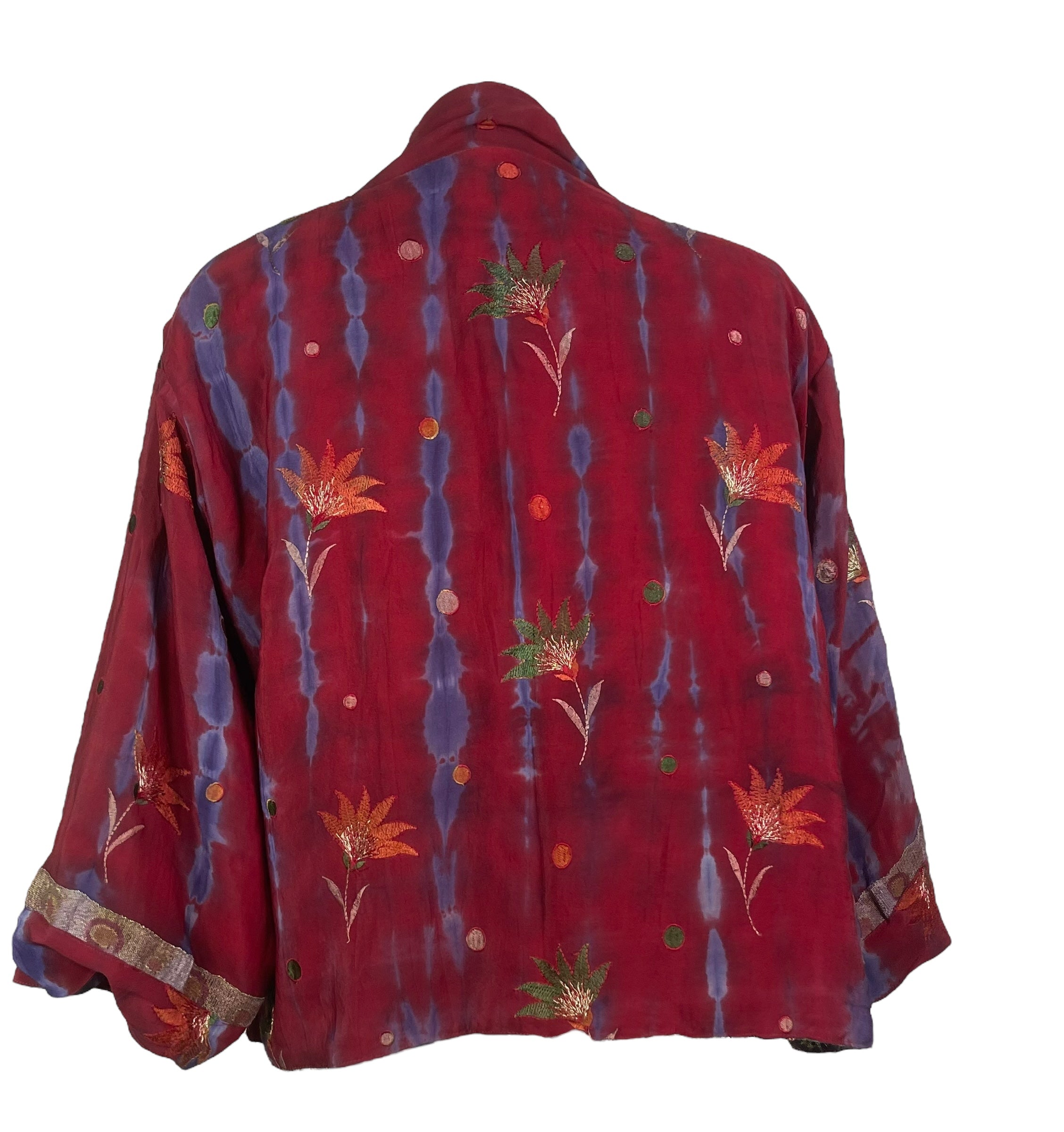 PREVIEW PRC7917 Avatar Reversible Pure Silk Jiva Jacket with Slits by DECEMBER2025 – Handmade ethical Jiva Jacket from sariKNOTsari using upcycled silk. Designed in Canada for travel and slow fashion, loved from Toronto to LA to Sydney.