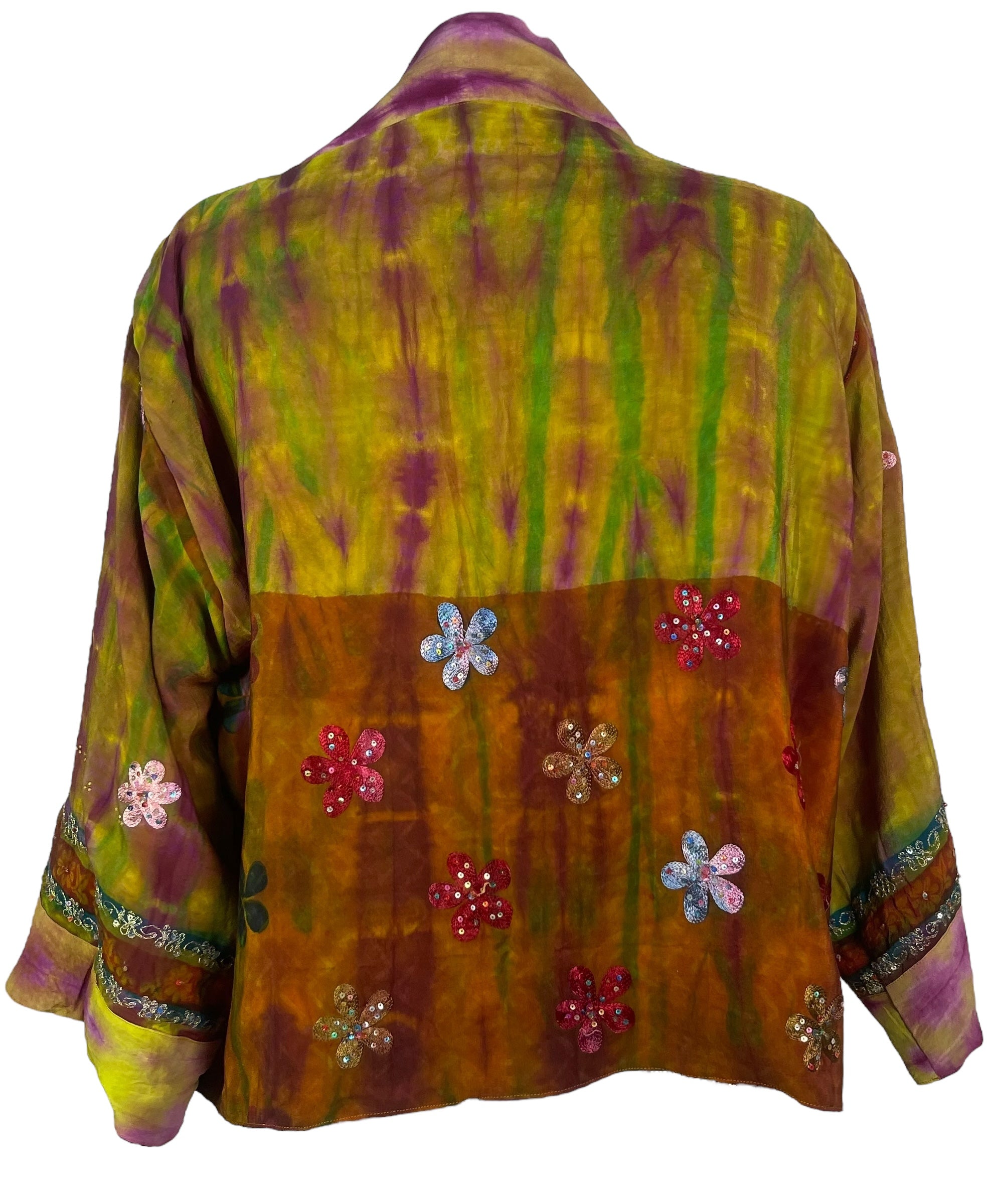 PREVIEW PRC8385 Avatar Reversible Pure Silk Jiva Jacket with Slits by DECEMBER2025 – Handmade ethical Jiva Jacket from sariKNOTsari using upcycled silk. Designed in Canada for travel and slow fashion, loved from Toronto to LA to Sydney.