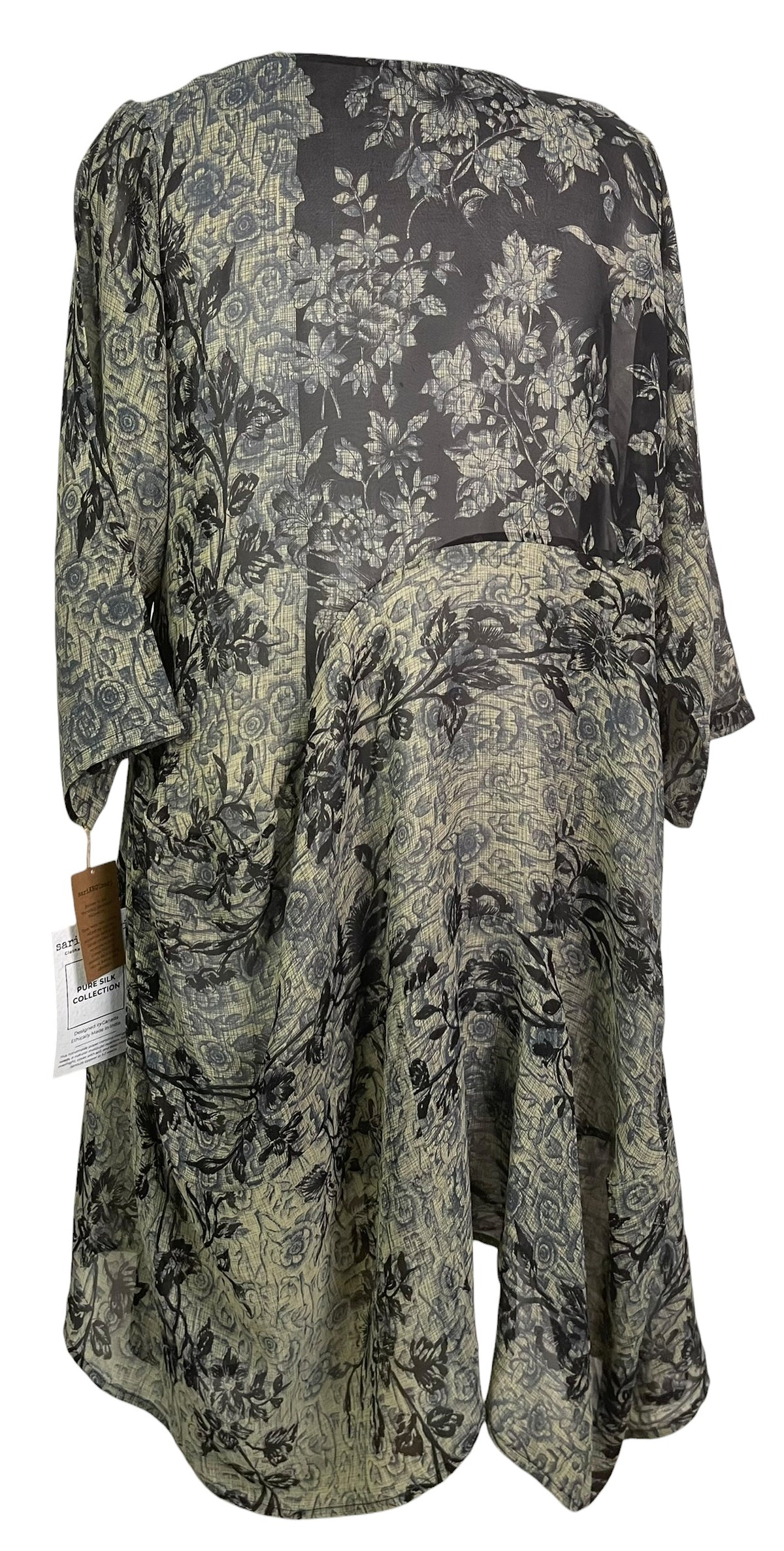 Releases Sunday at 8pm EST PRG9164 Sheer Wabi Sabi Sculptural Pure Silk Long Tunic Dress