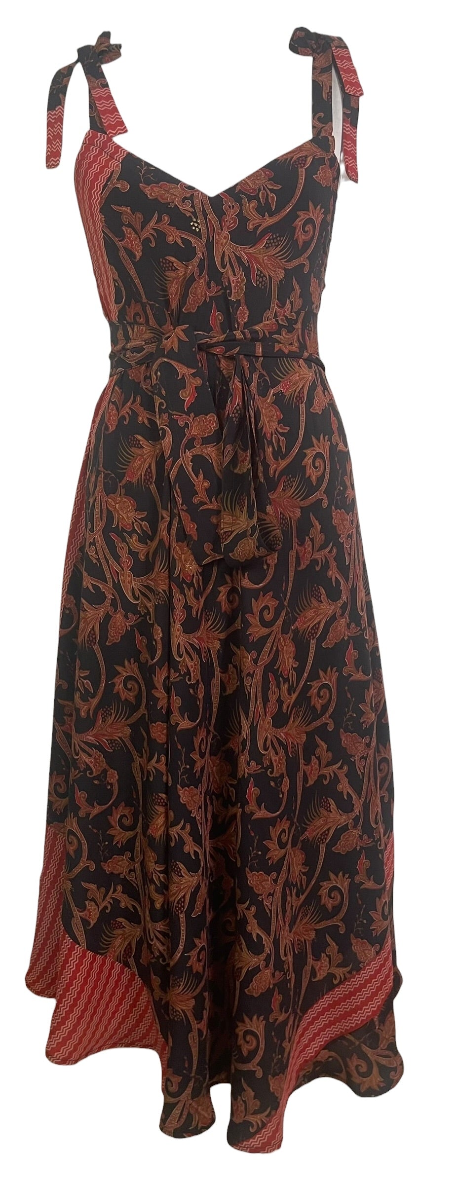 PRC9082 Avatar Pure Silk Maxi Dress with Belt