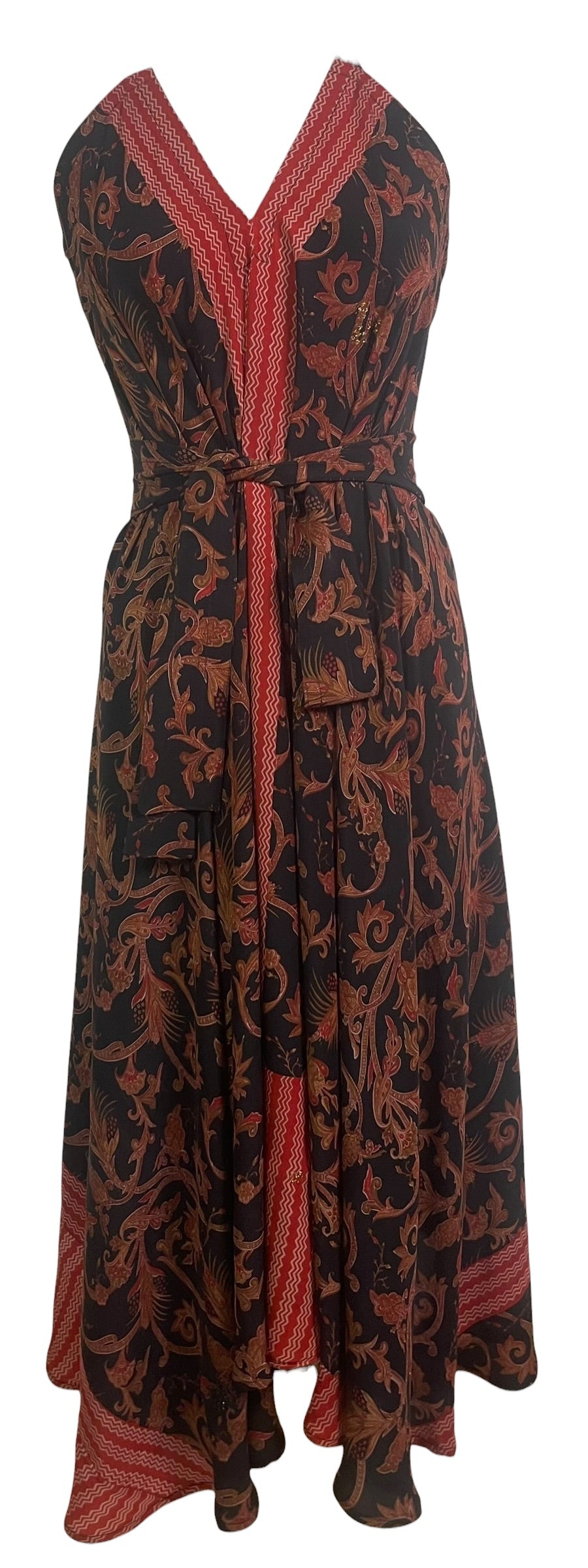 PRC9082 Avatar Pure Silk Maxi Dress with Belt