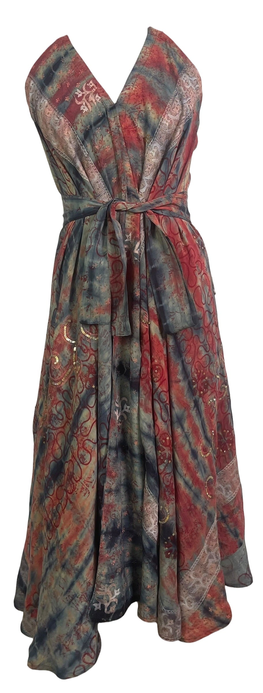 PRC9087 Avatar Pure Silk Maxi Dress with Belt