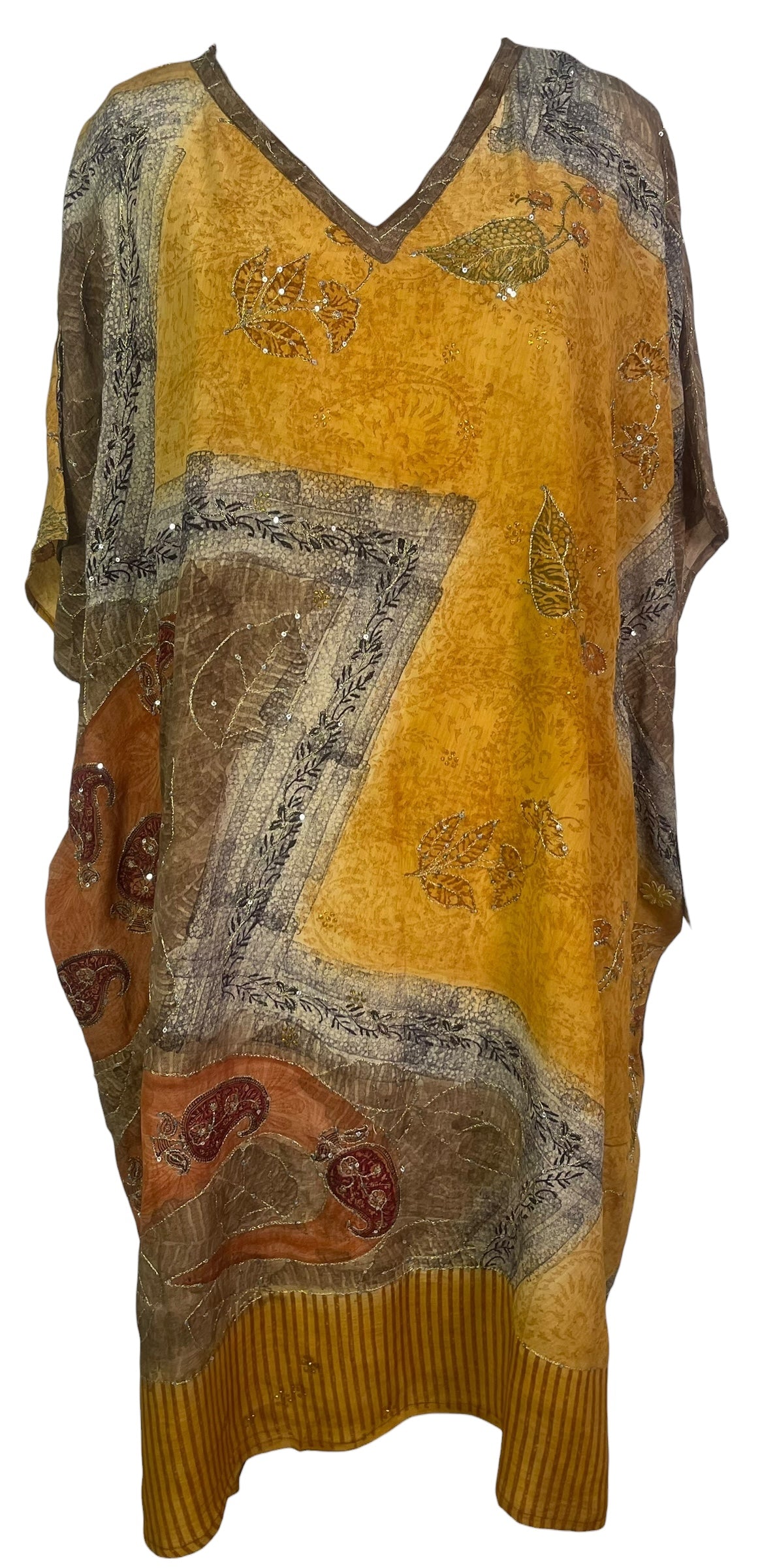 PREVIEW PRC8541 Avatar Pure Silk Midi Length Kaftan by FEBRUARY2026 – Handmade ethical Midi Length Kaftan from sariKNOTsari using upcycled silk. Designed in Canada for travel and slow fashion, loved from Toronto to LA to Sydney.