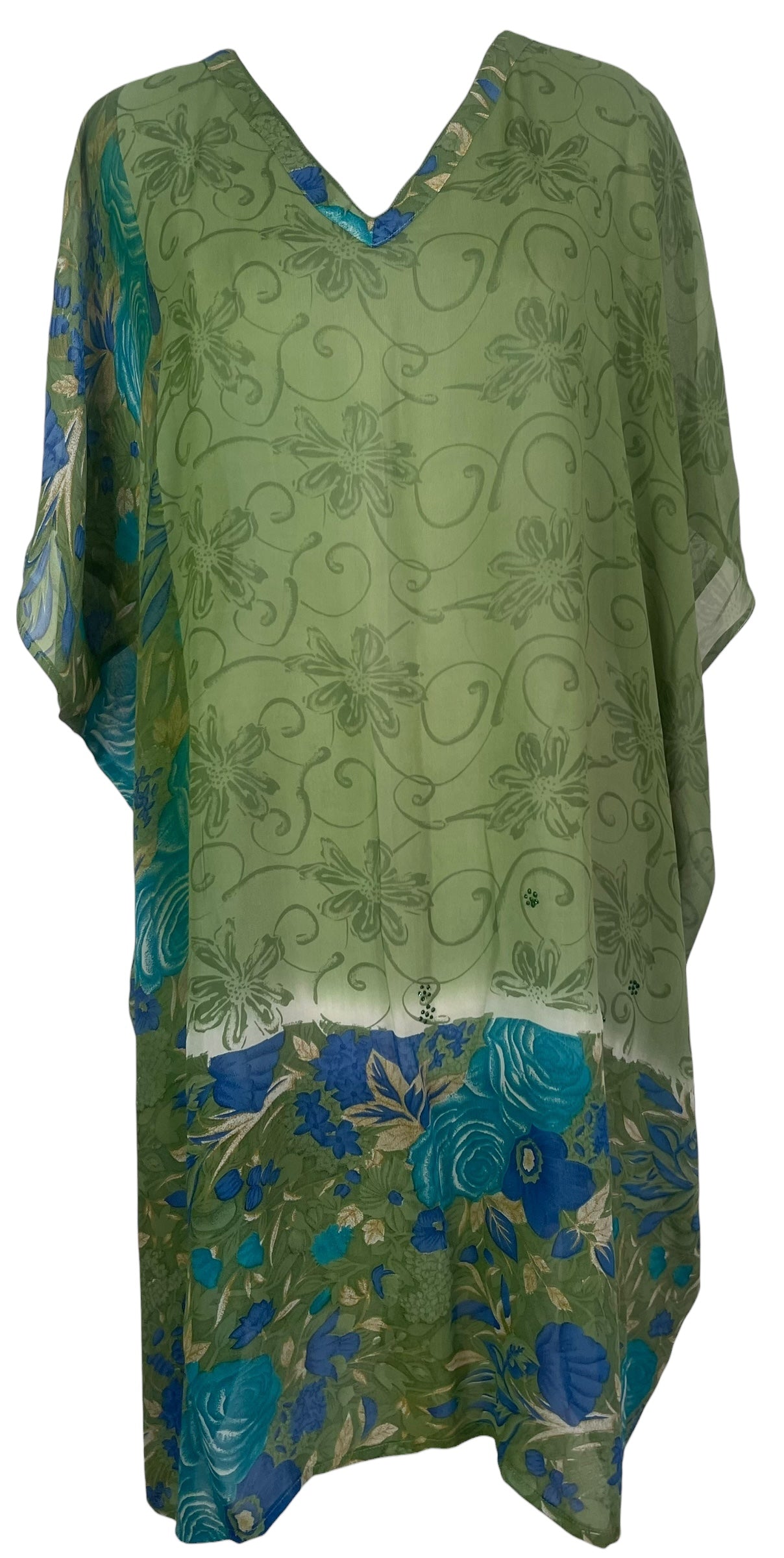 PRG8560 Sheer Avatar Pure Silk Midi Length Kaftan