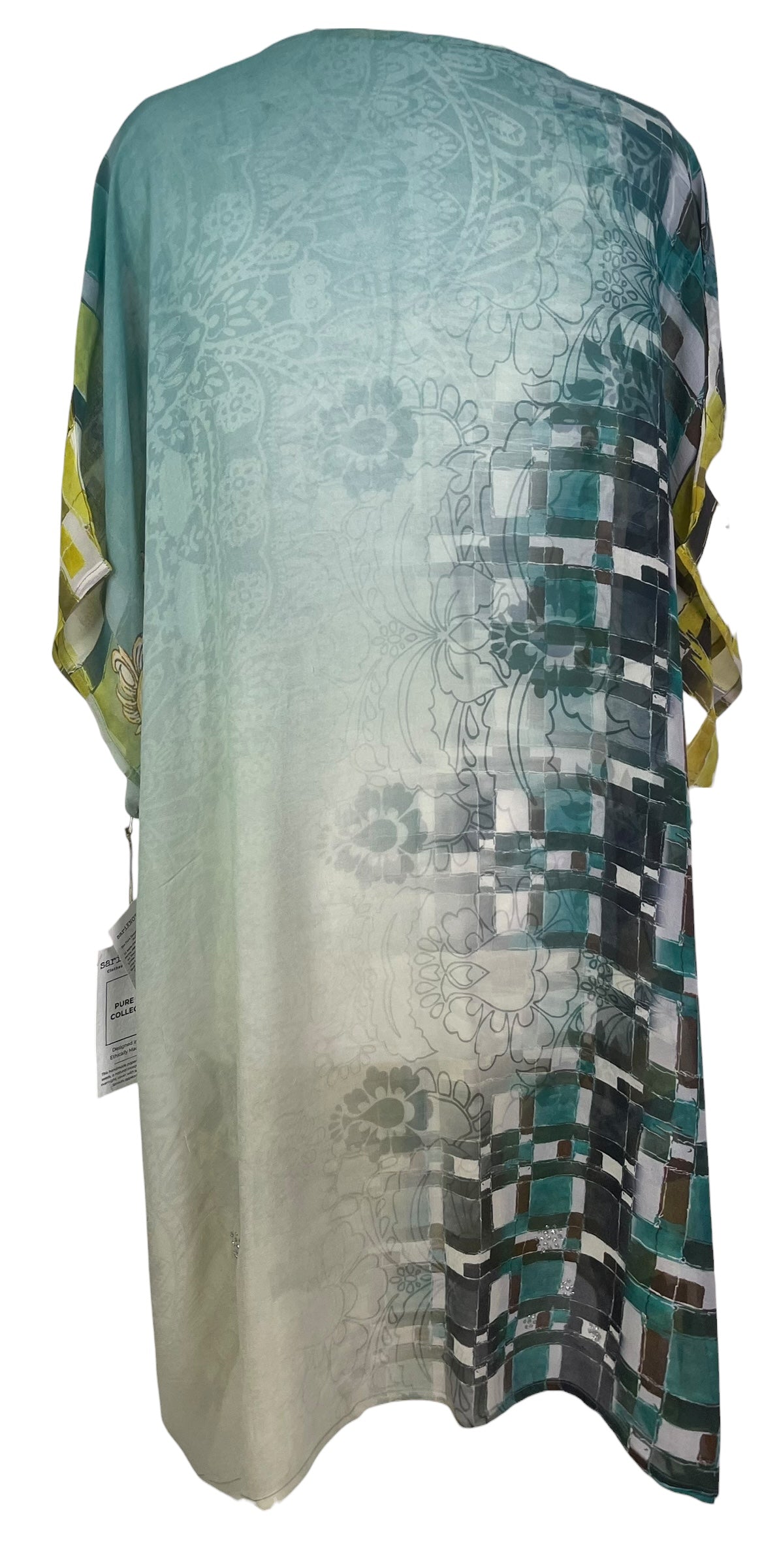 PRG8574 Sheer Avatar Pure Silk Midi Length Kaftan