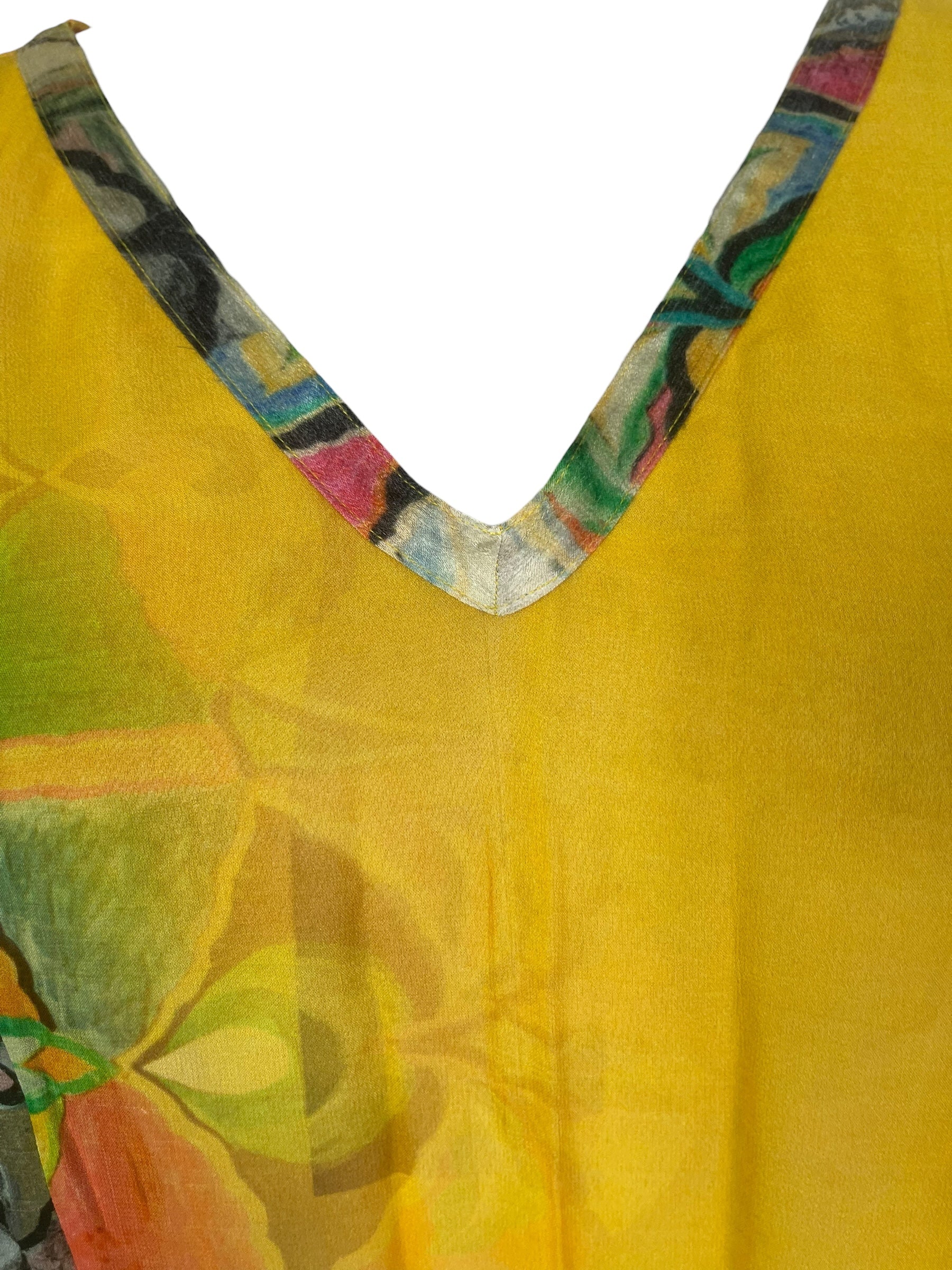 PRG8269 Sheer Wabi Sabi Pure Silk Midi Length Kaftan