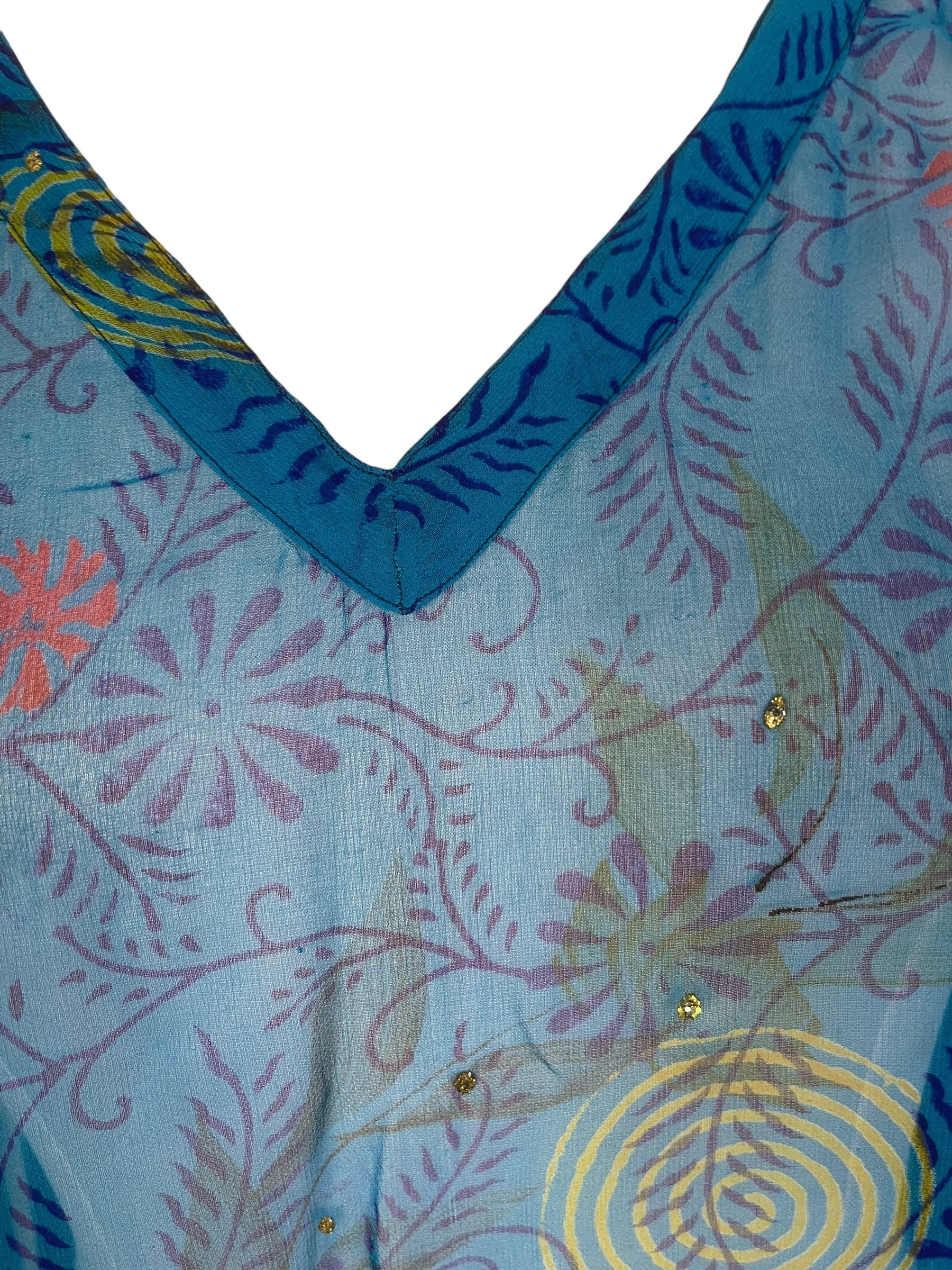 PRG7780 Sheer Avatar Pure Silk Midi Length Kaftan