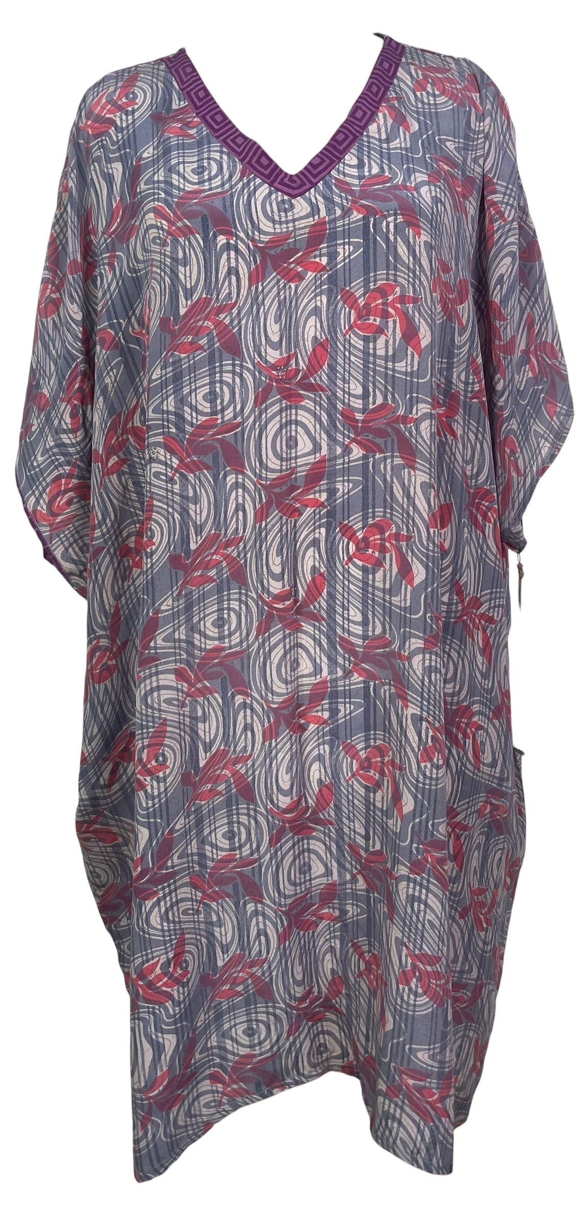 PREVIEW PRC7796 Avatar Pure Silk Midi Length Kaftan by FEBRUARY2026 – Handmade ethical Midi Length Kaftan from sariKNOTsari using upcycled silk. Designed in Canada for travel and slow fashion, loved from Toronto to LA to Sydney.