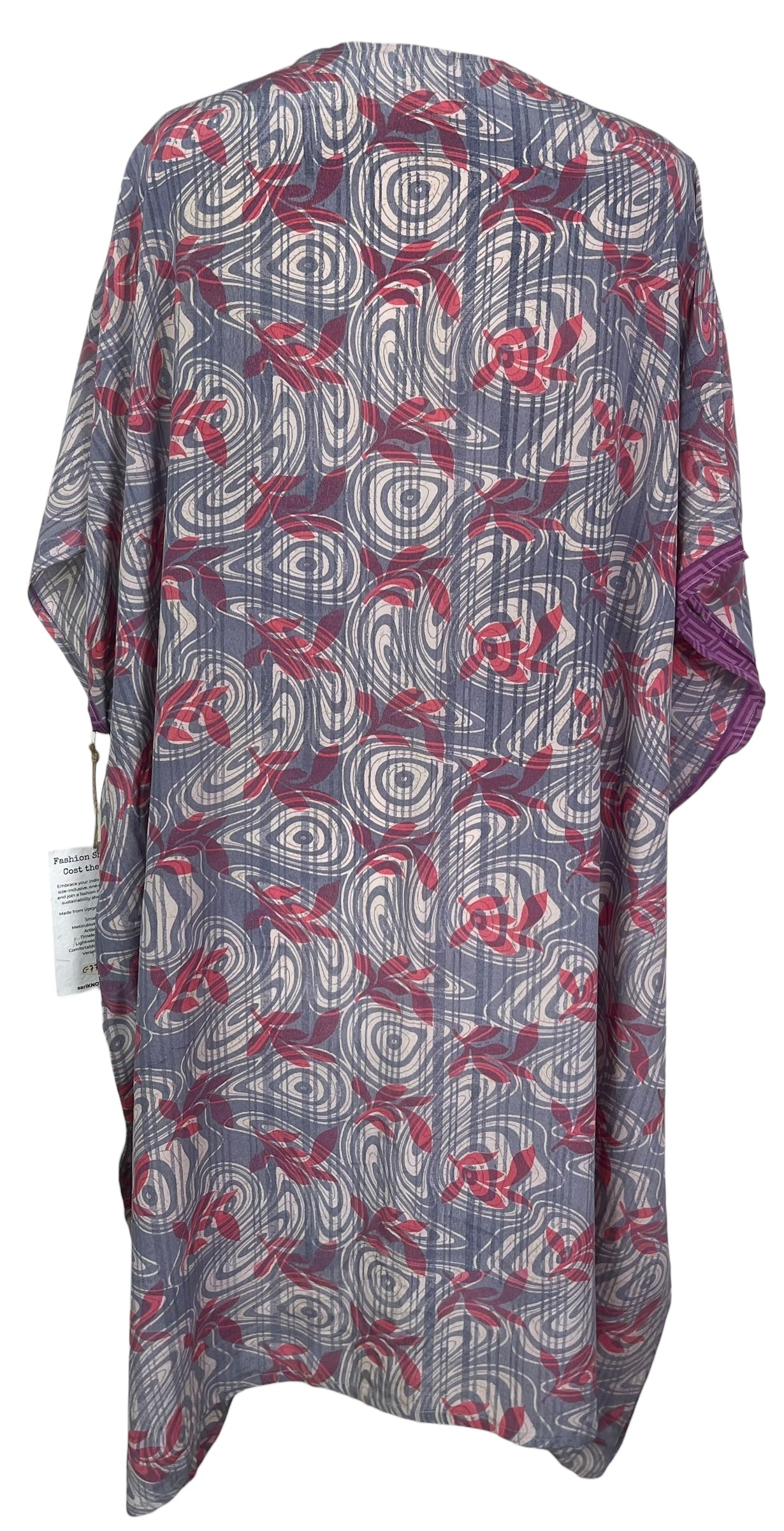 PREVIEW PRC7796 Avatar Pure Silk Midi Length Kaftan by FEBRUARY2026 – Handmade ethical Midi Length Kaftan from sariKNOTsari using upcycled silk. Designed in Canada for travel and slow fashion, loved from Toronto to LA to Sydney.