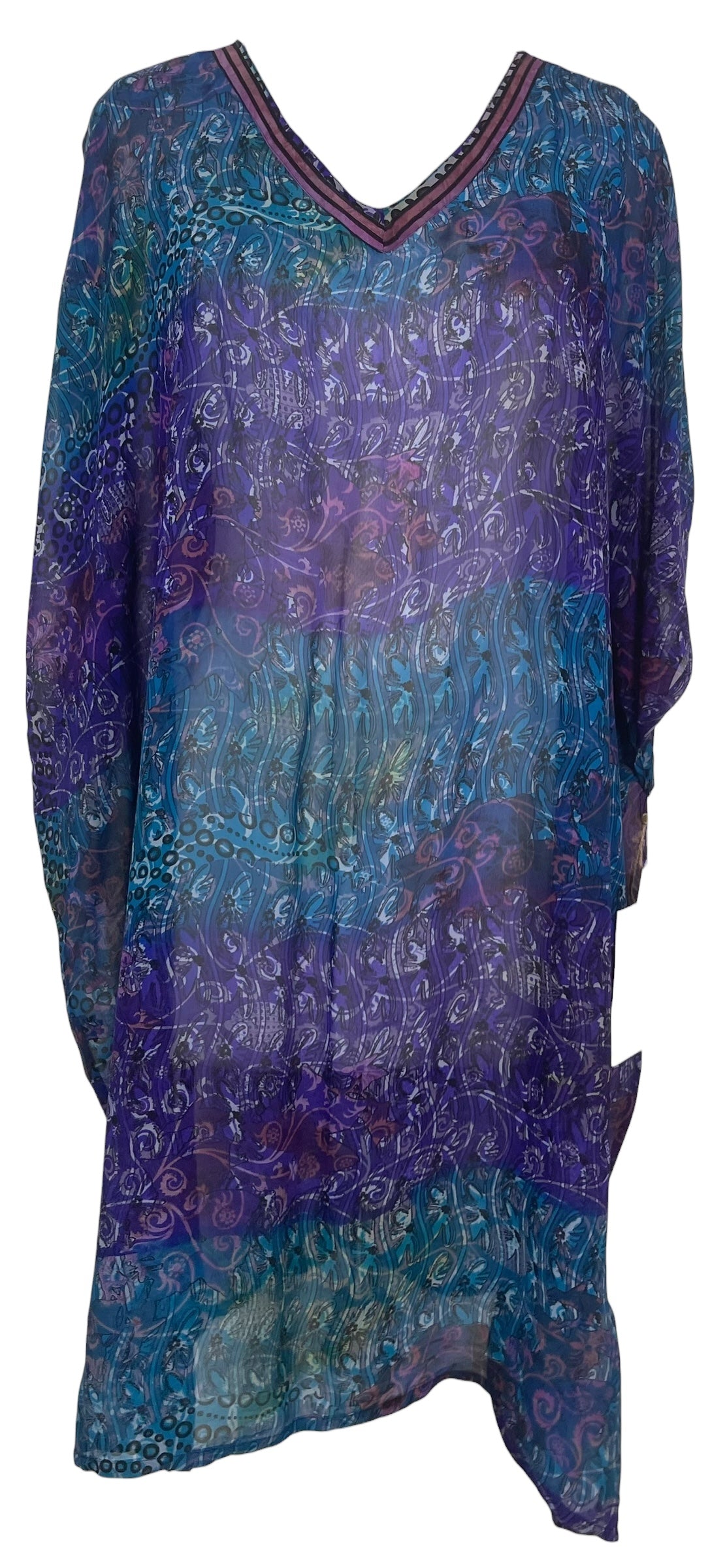 PREVIEW PRG7784 Sheer Wabi Sabi Pure Silk Midi Length Kaftan