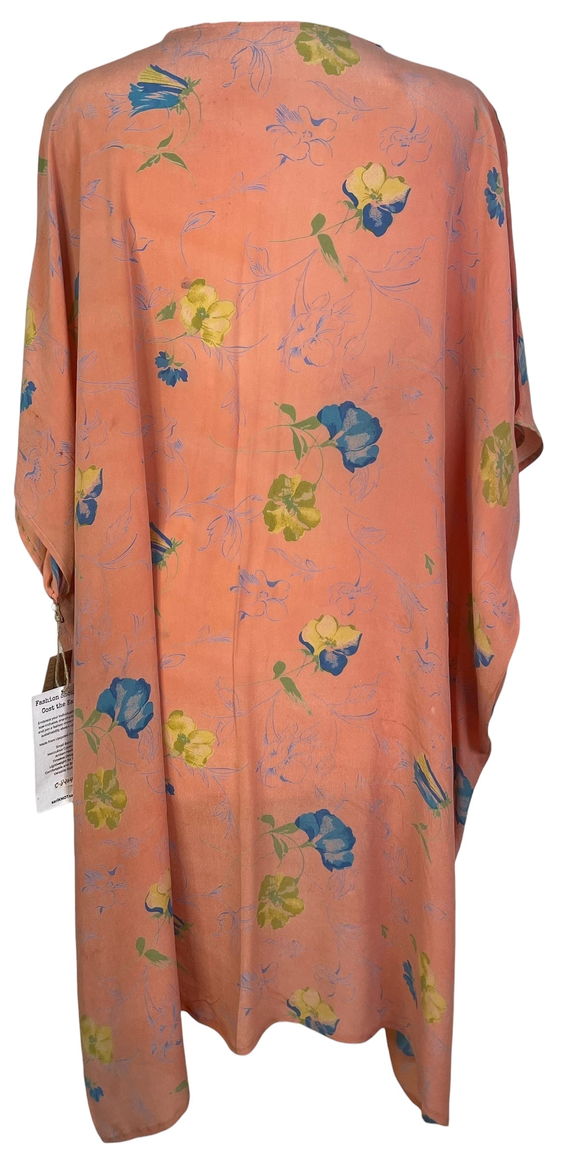 PREVIEW PRC8204 Wabi Sabi Pure Silk Midi Length Kaftan by FEBRUARY2026 – Handmade ethical Midi Length Kaftan from sariKNOTsari using upcycled silk. Designed in Canada for travel and slow fashion, loved from Toronto to LA to Sydney.