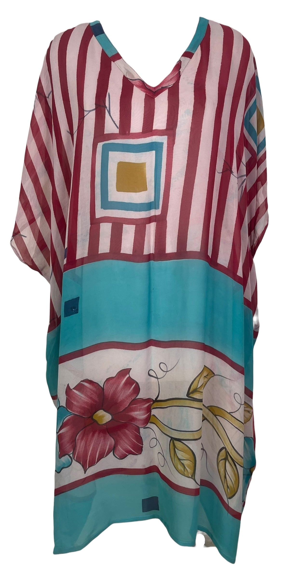 PREVIEW PRG7789 Sheer Wabi Sabi Pure Silk Midi Length Kaftan