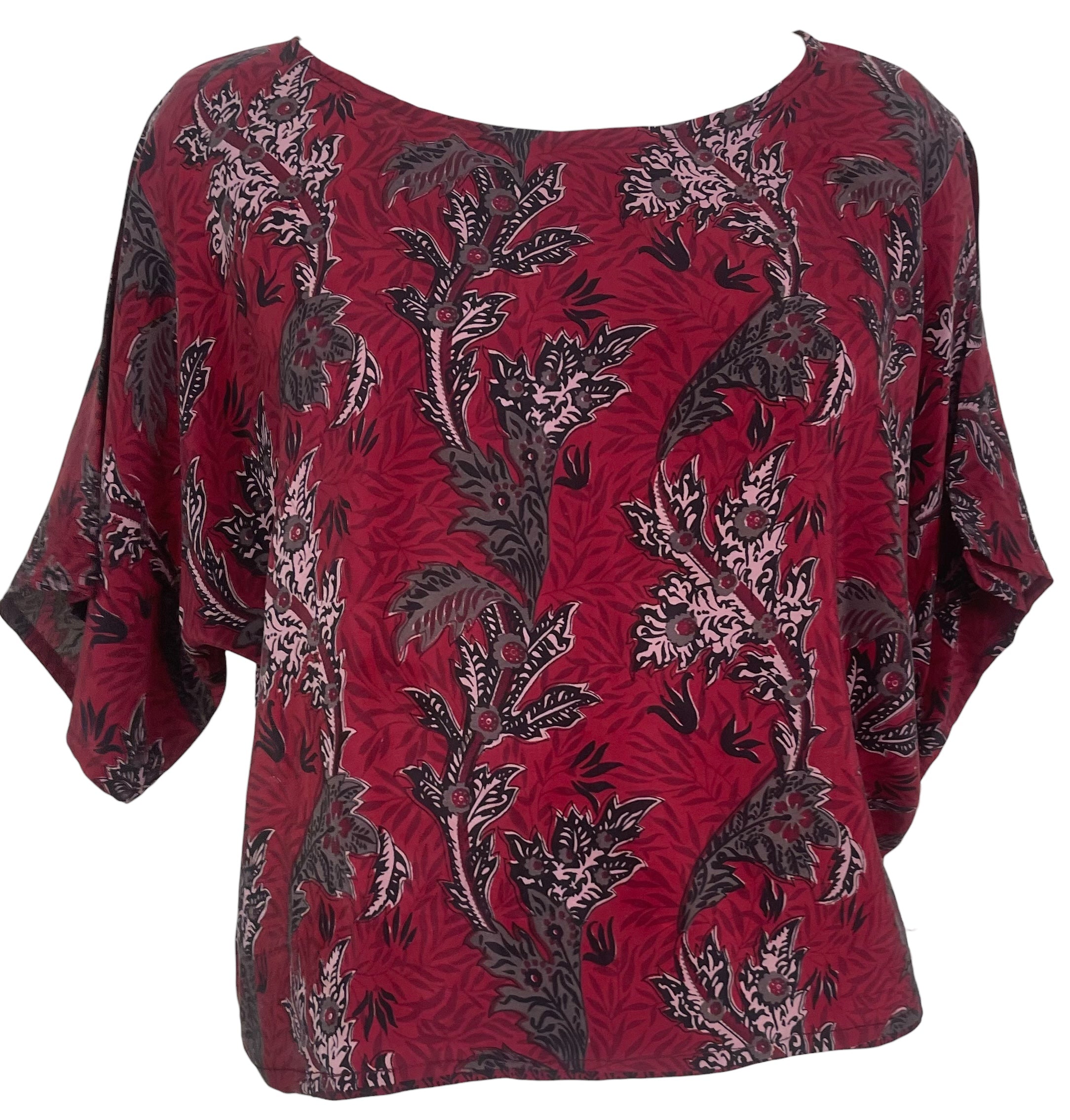 PREVIEW PRC8023 Avatar Pure Silk Boxy Top by FEBRUARY2026 – Handmade ethical Boxy Top from sariKNOTsari using upcycled silk. Designed in Canada for travel and slow fashion, loved from Toronto to LA to Sydney.