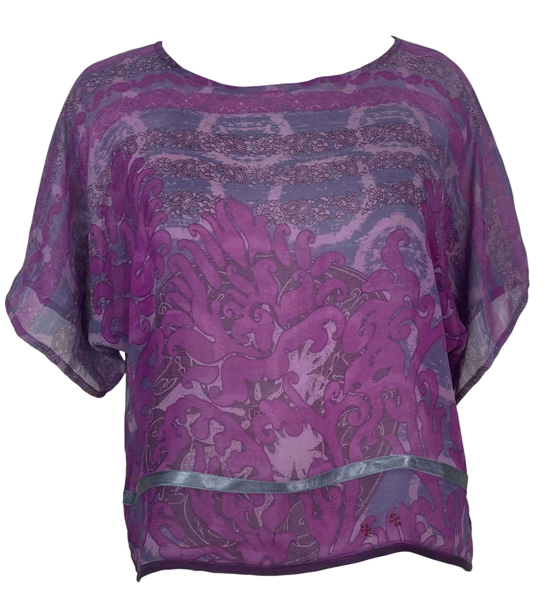 PREVIEW PRG8042 Sheer Avatar Pure Silk Boxy Top by FEBRUARY2026 – Handmade ethical Boxy Top from sariKNOTsari using upcycled silk. Designed in Canada for travel and slow fashion, loved from Toronto to LA to Sydney.
