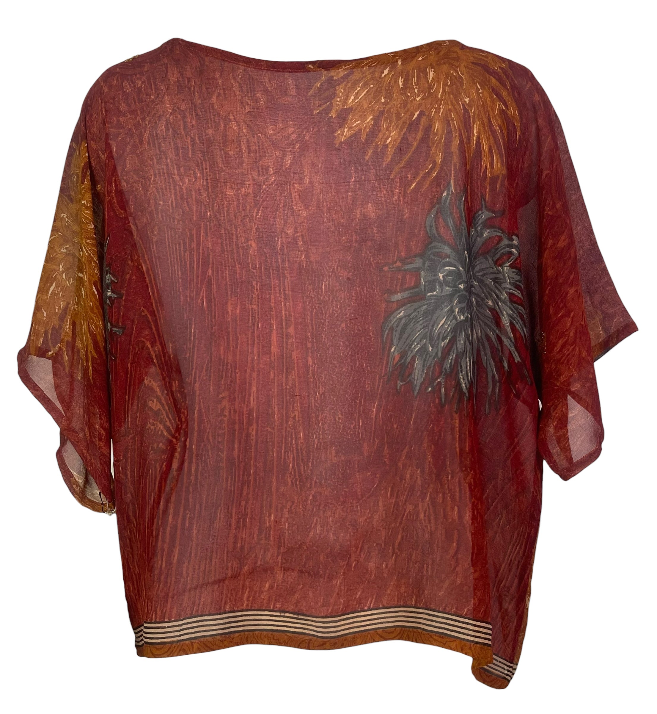 PREVIEW PRG8098 Sheer Avatar Pure Silk Boxy Top by FEBRUARY2026 – Handmade ethical Boxy Top from sariKNOTsari using upcycled silk. Designed in Canada for travel and slow fashion, loved from Toronto to LA to Sydney.