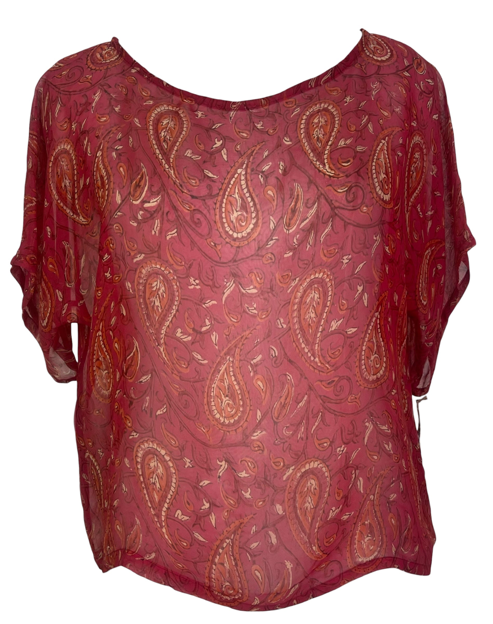 PRG8486 Sheer Avatar Pure Silk Boxy Top
