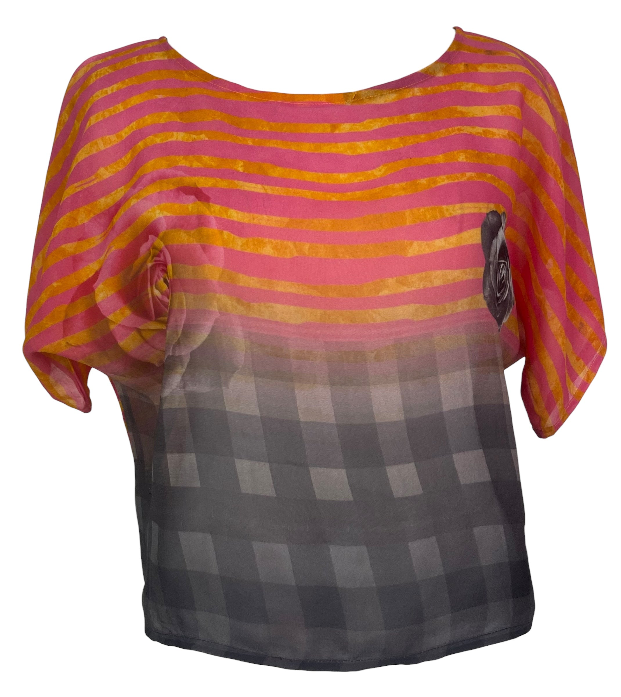 PREVIEW PRG8051 Sheer Avatar Pure Silk Boxy Top by FEBRUARY2026 – Handmade ethical Boxy Top from sariKNOTsari using upcycled silk. Designed in Canada for travel and slow fashion, loved from Toronto to LA to Sydney.