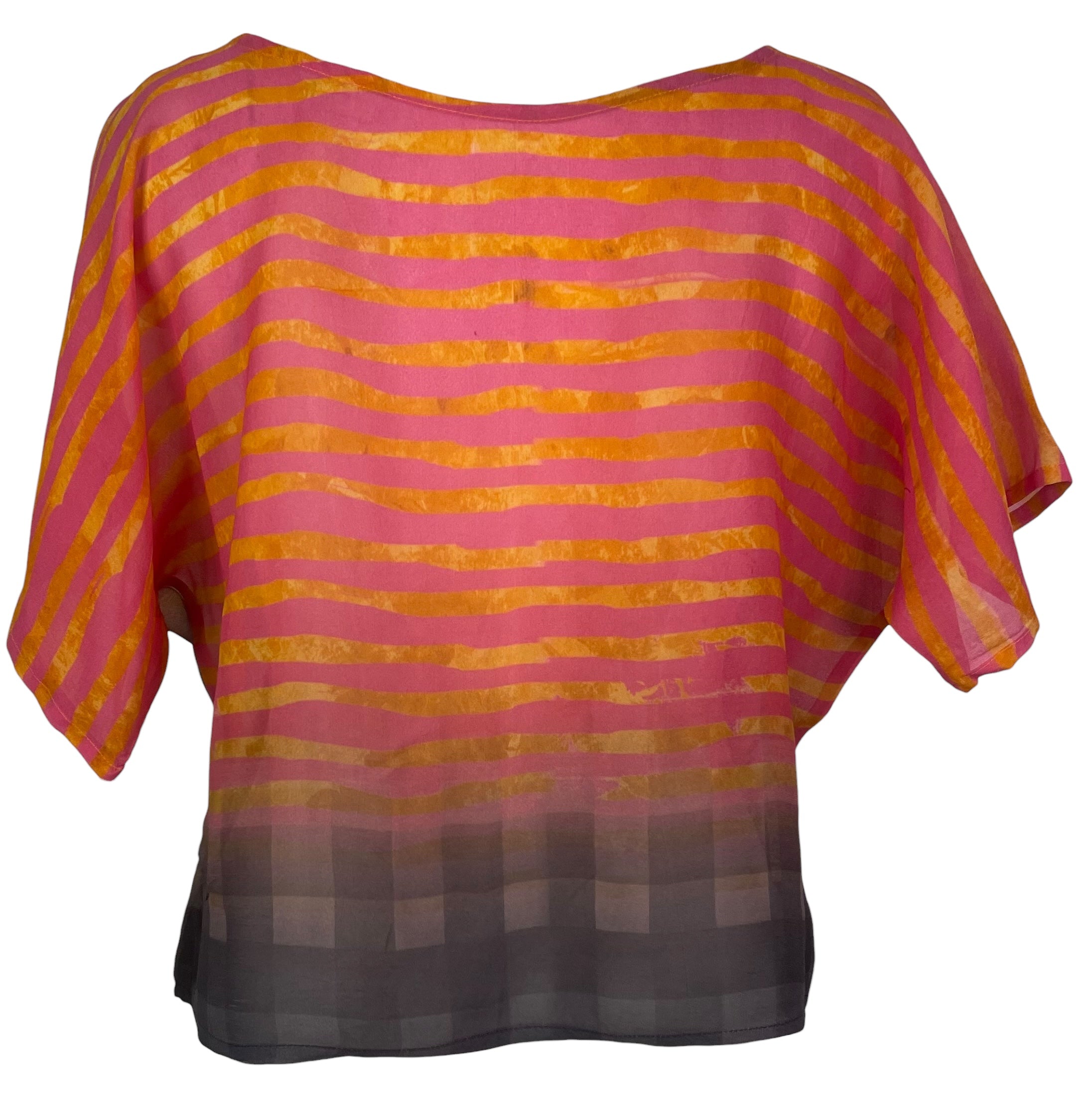 PREVIEW PRG8051 Sheer Avatar Pure Silk Boxy Top by FEBRUARY2026 – Handmade ethical Boxy Top from sariKNOTsari using upcycled silk. Designed in Canada for travel and slow fashion, loved from Toronto to LA to Sydney.