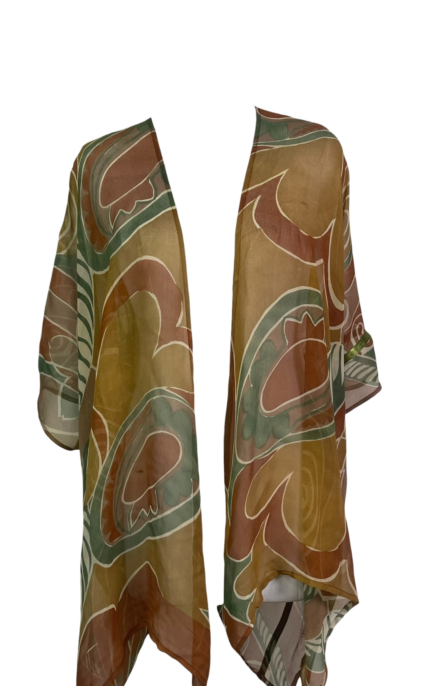 PRG9202 Sheer Wabi Sabi Pure Silk Cardigan