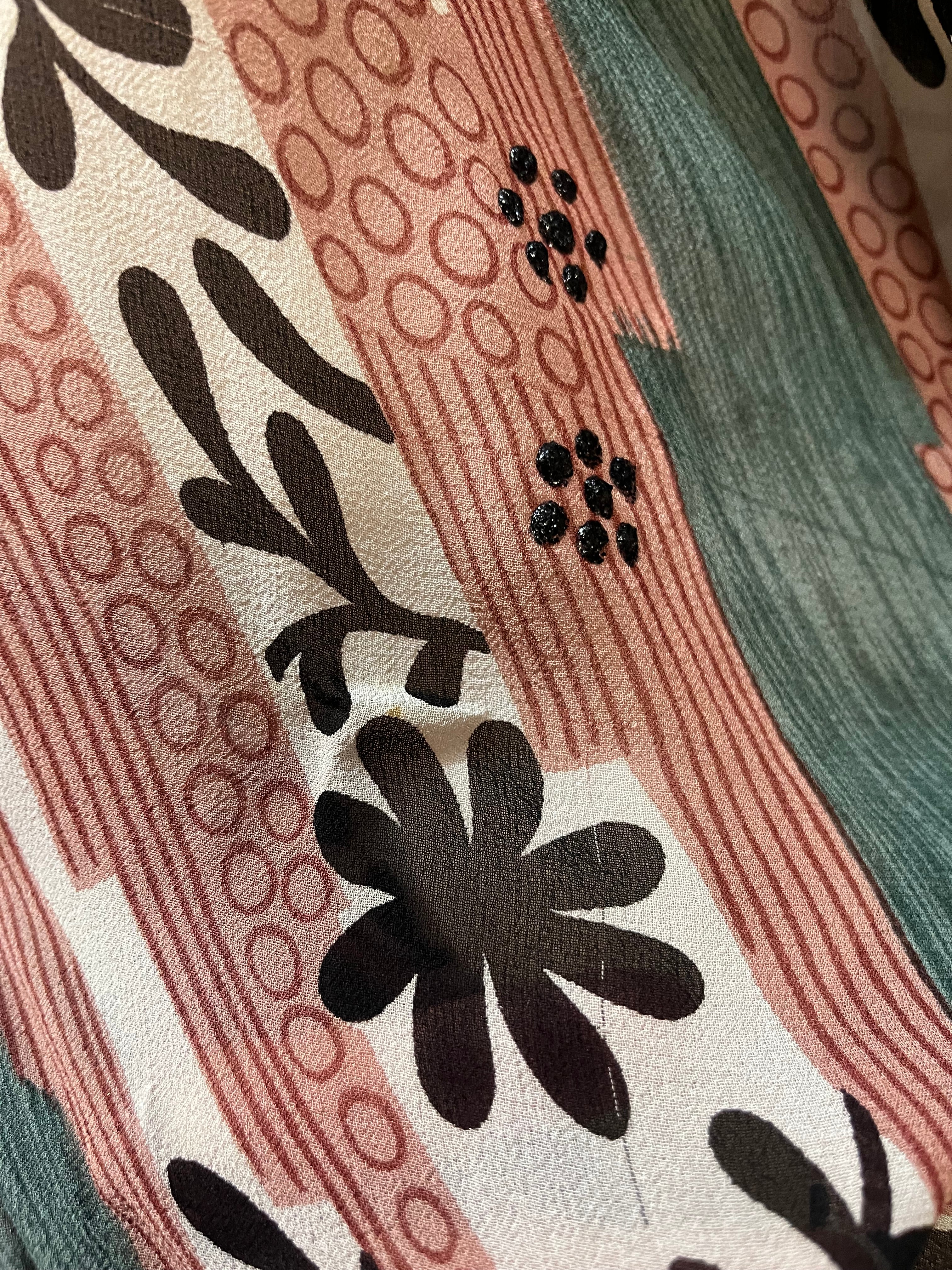 PRG6933 Sheer Wabi Sabi Pure Silk Kimono-Sleeved Jacket with Belt