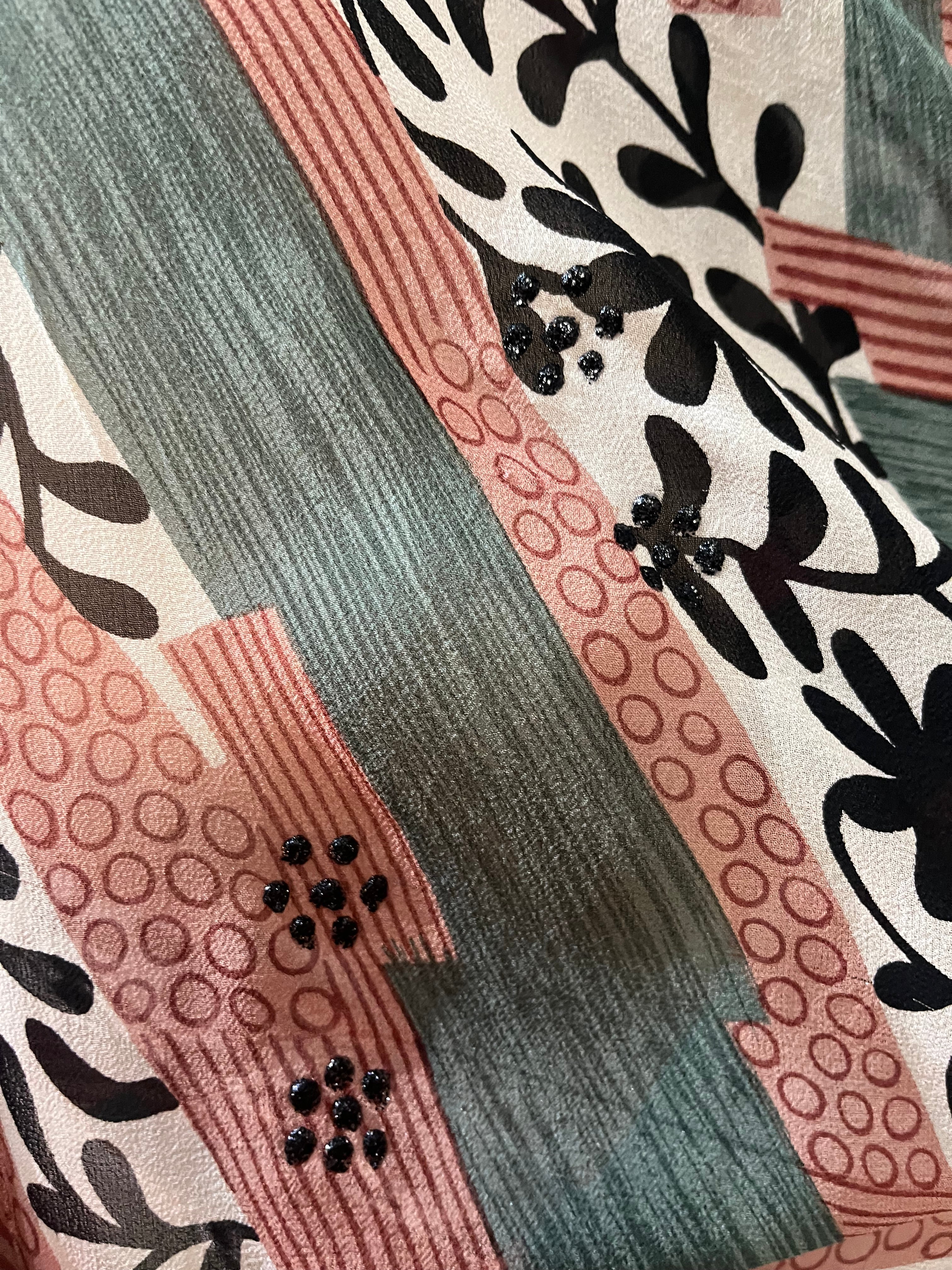 PRG6933 Sheer Wabi Sabi Pure Silk Kimono-Sleeved Jacket with Belt