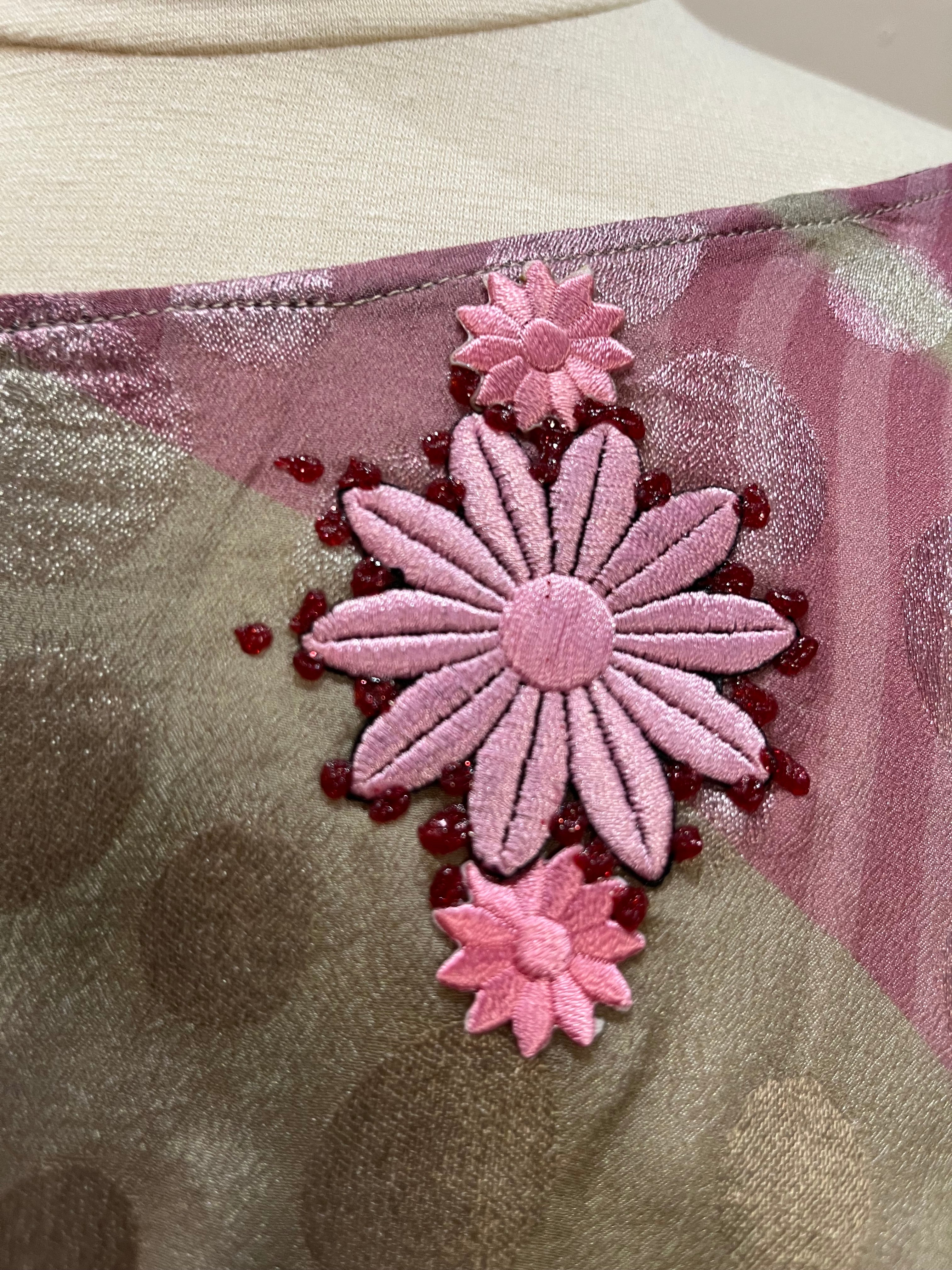 PRG6629 Sheer Wabi Sabi Pure Silk Side Slit Top