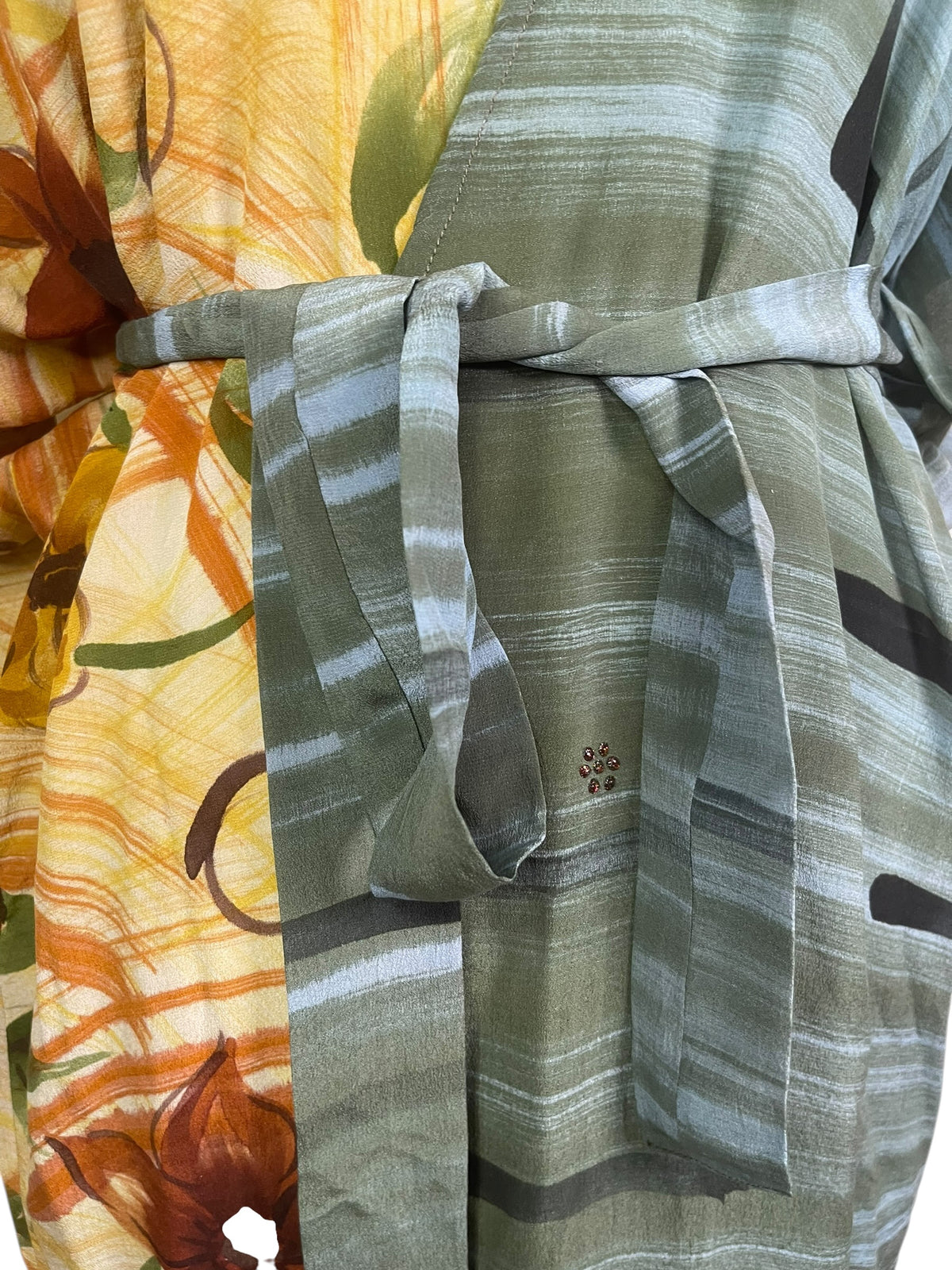 Releases Sunday at 8pm EST PRC9212 Avatar Long Pure Silk Kimono Sleeved Duster with Belt