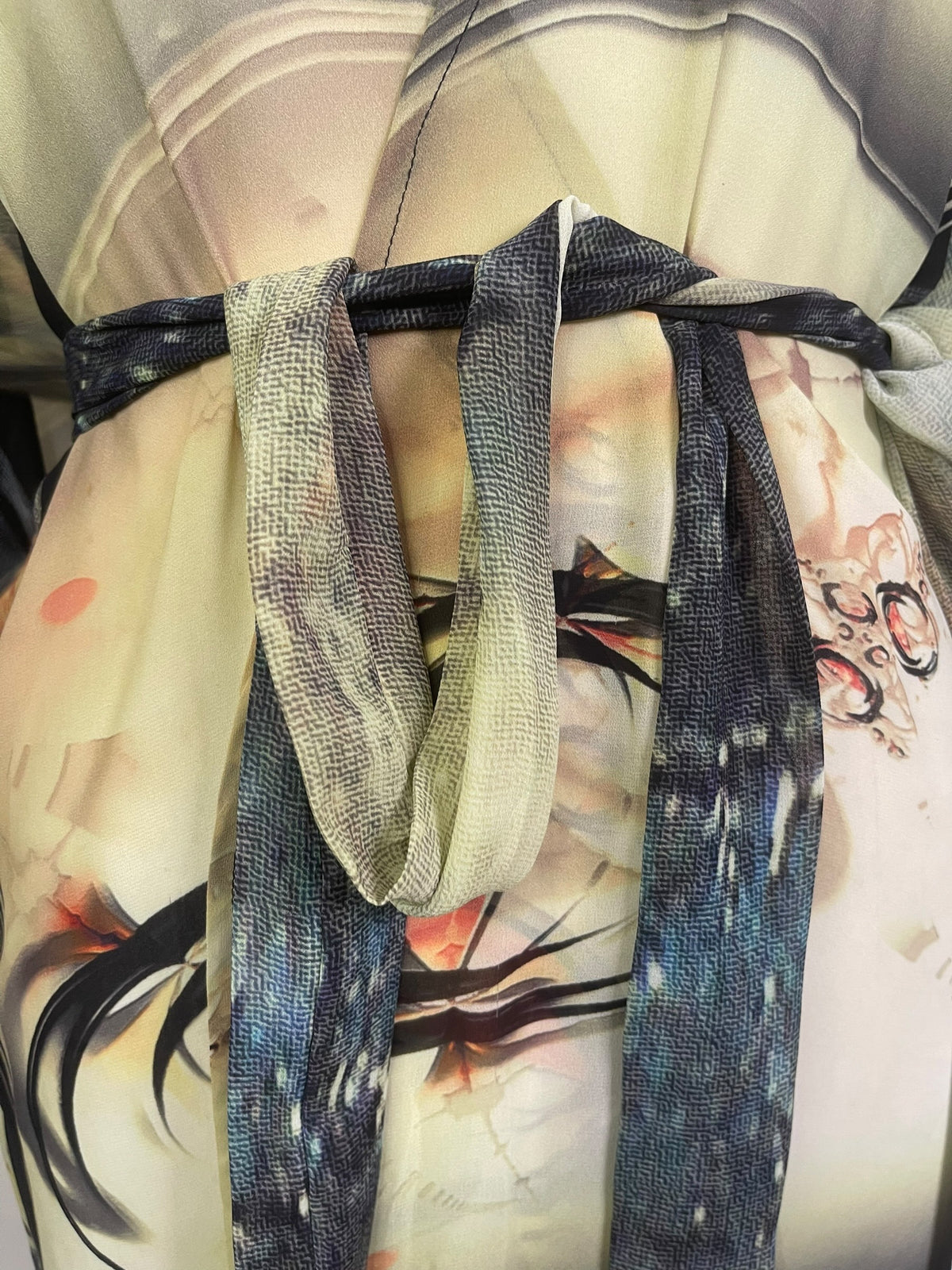 Releases Sunday at 8pm EST PRG9128 Sheer Wabi Sabi Pure Silk Kimono Sleeved Duster with Belt