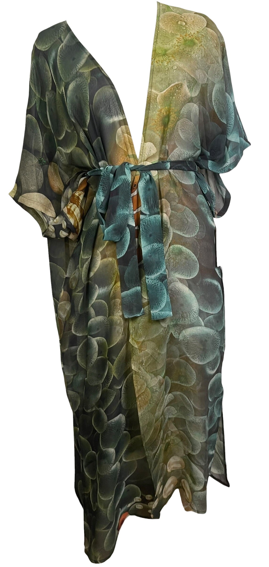 Releases Sunday at 8pm EST PRG9129 Wabi Sabi Pure Silk Kimono Sleeved Duster with Belt