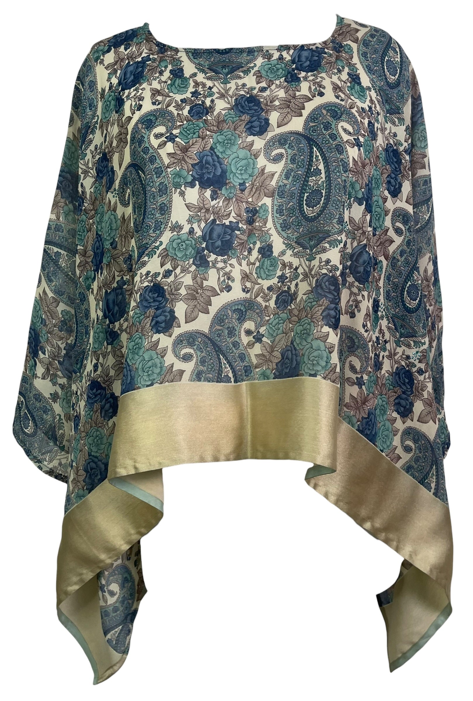PRG8771 Sheer Avatar Pure Silk Capelet Poncho