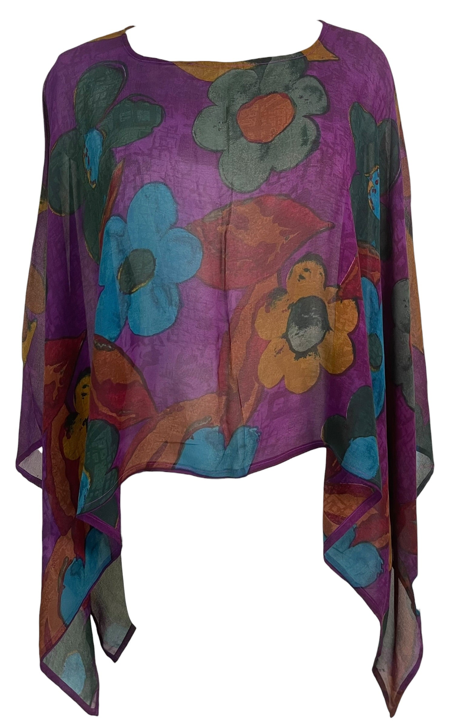PRG8710 Sheer Avatar Pure Silk Capelet Poncho